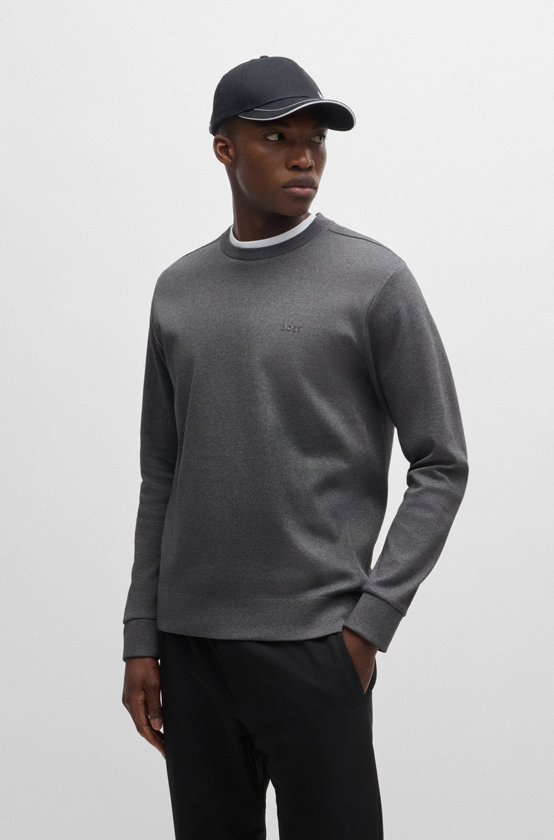 INTERLOCK-COTTON SWEATSHIRT WITH LOGO DETAIL AND CREW NECKLINE 2