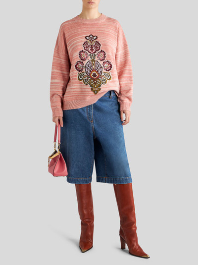 Etro STRIPED SWEATER WITH TAPESTRY INLAY outlook