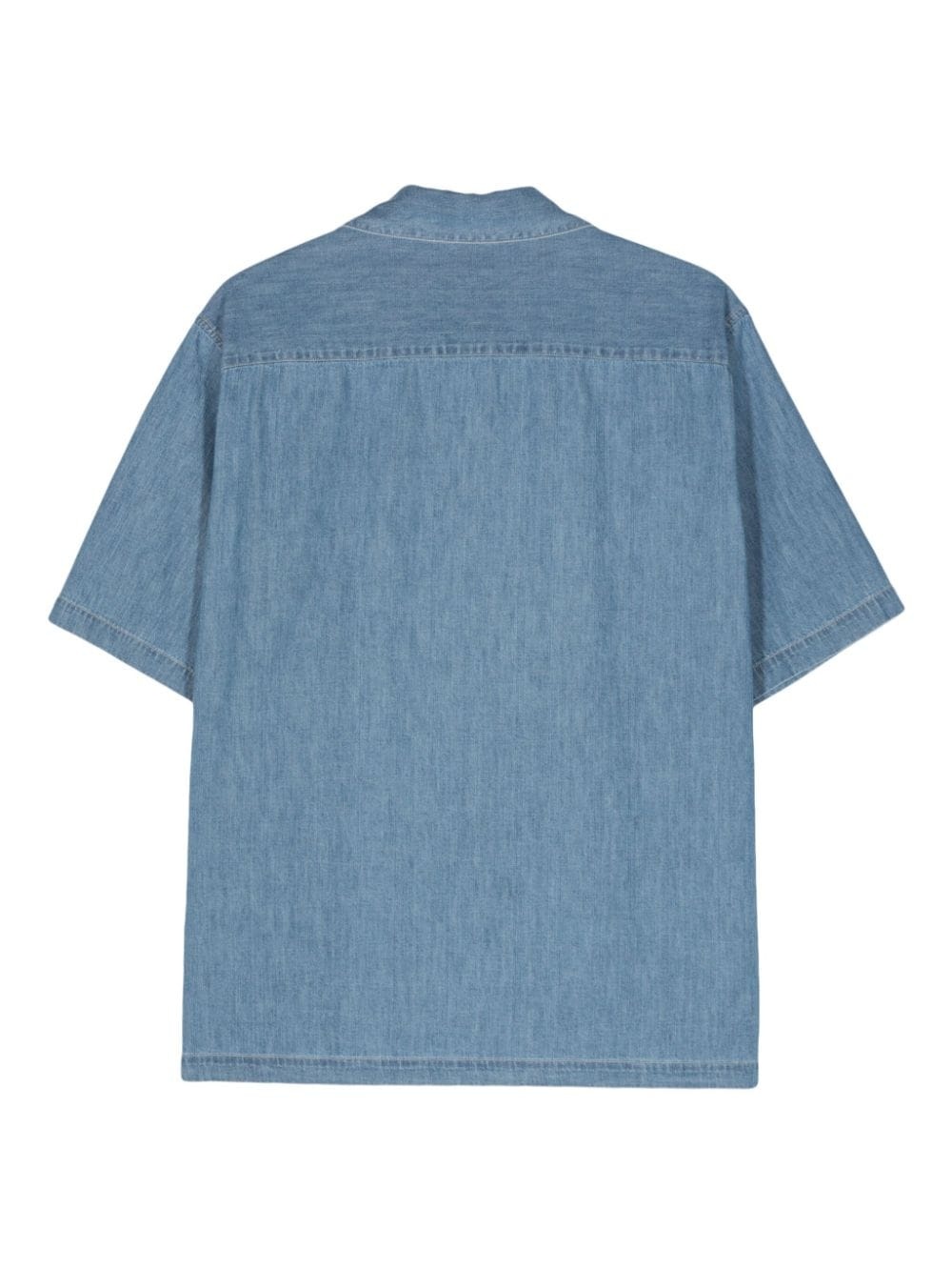 short-sleeved denim shirt - 2