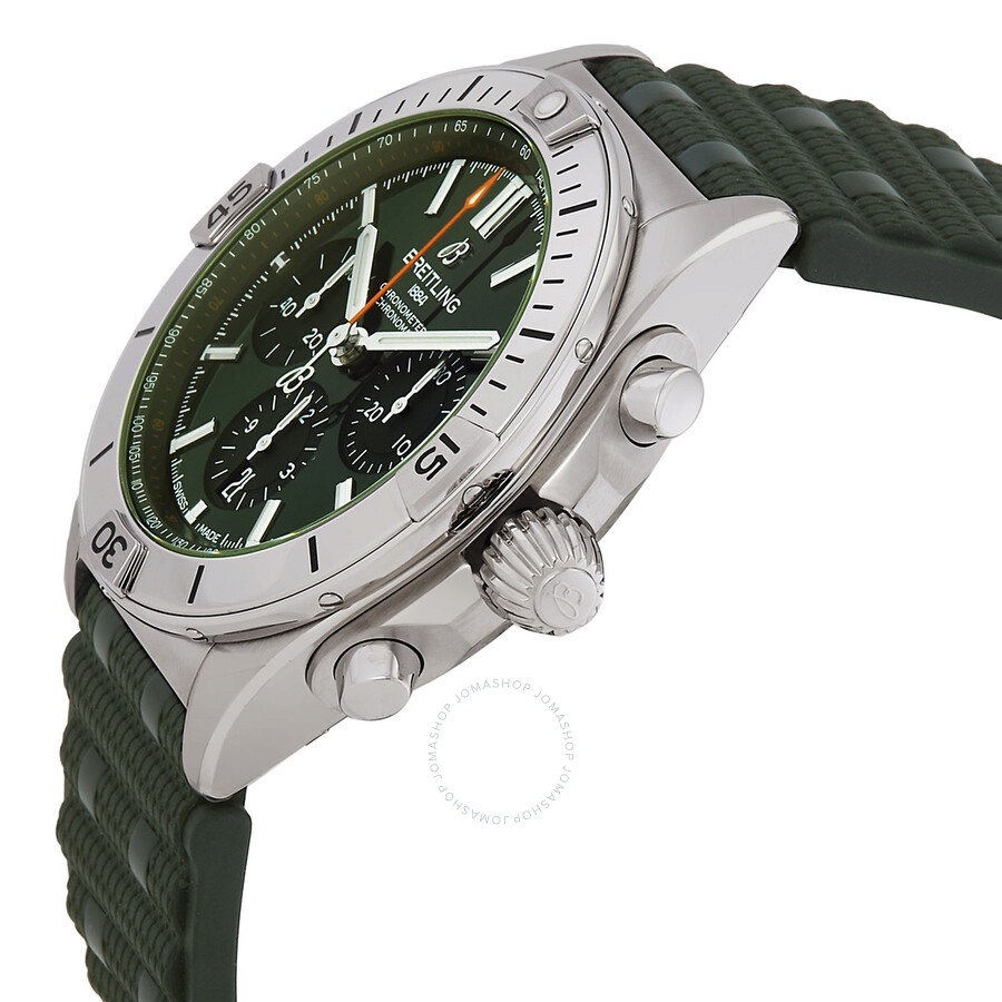 Breitling Chronomat B01 Chronograph Automatic Green Dial Men's Watch AB0134101L2S1 - 2