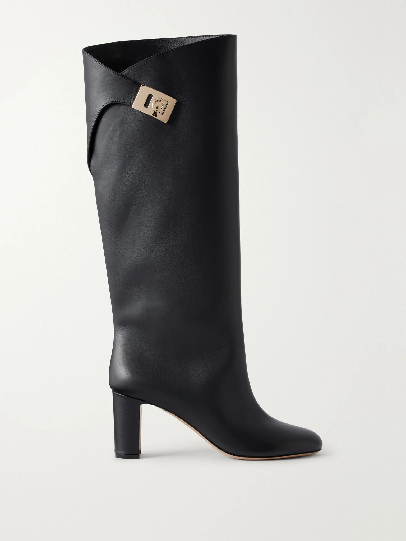 Elli 70 embellished leather knee boots Black - 1