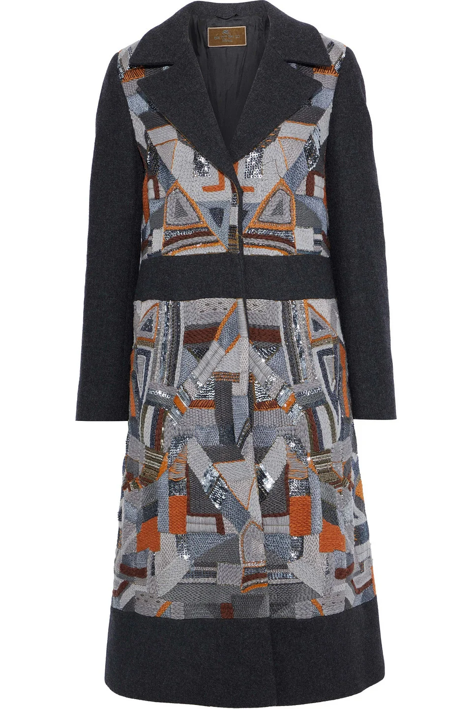 Embellished felt coat - 1