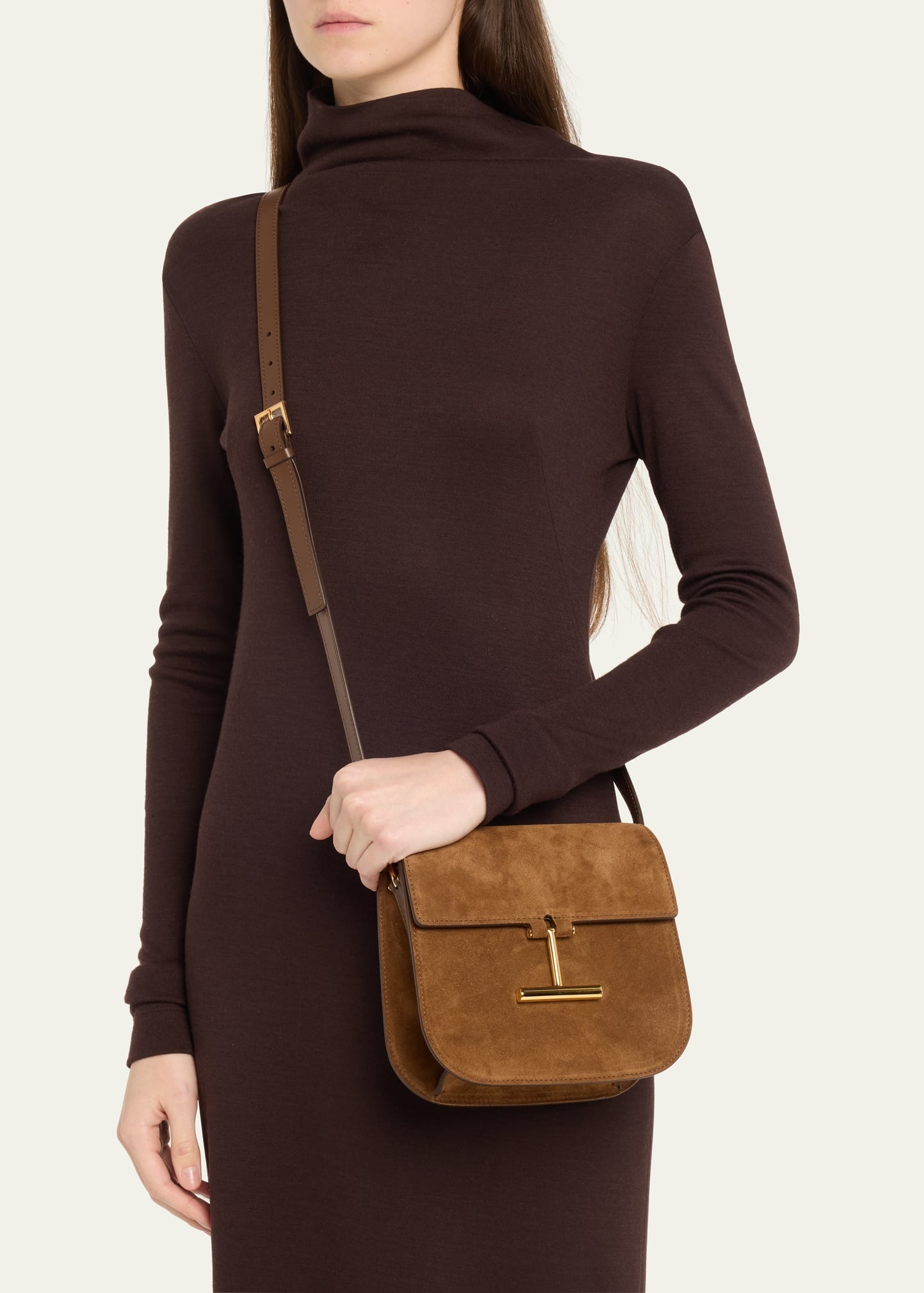Tara Mini Flap Crossbody Bag in Suede and Leather - 2