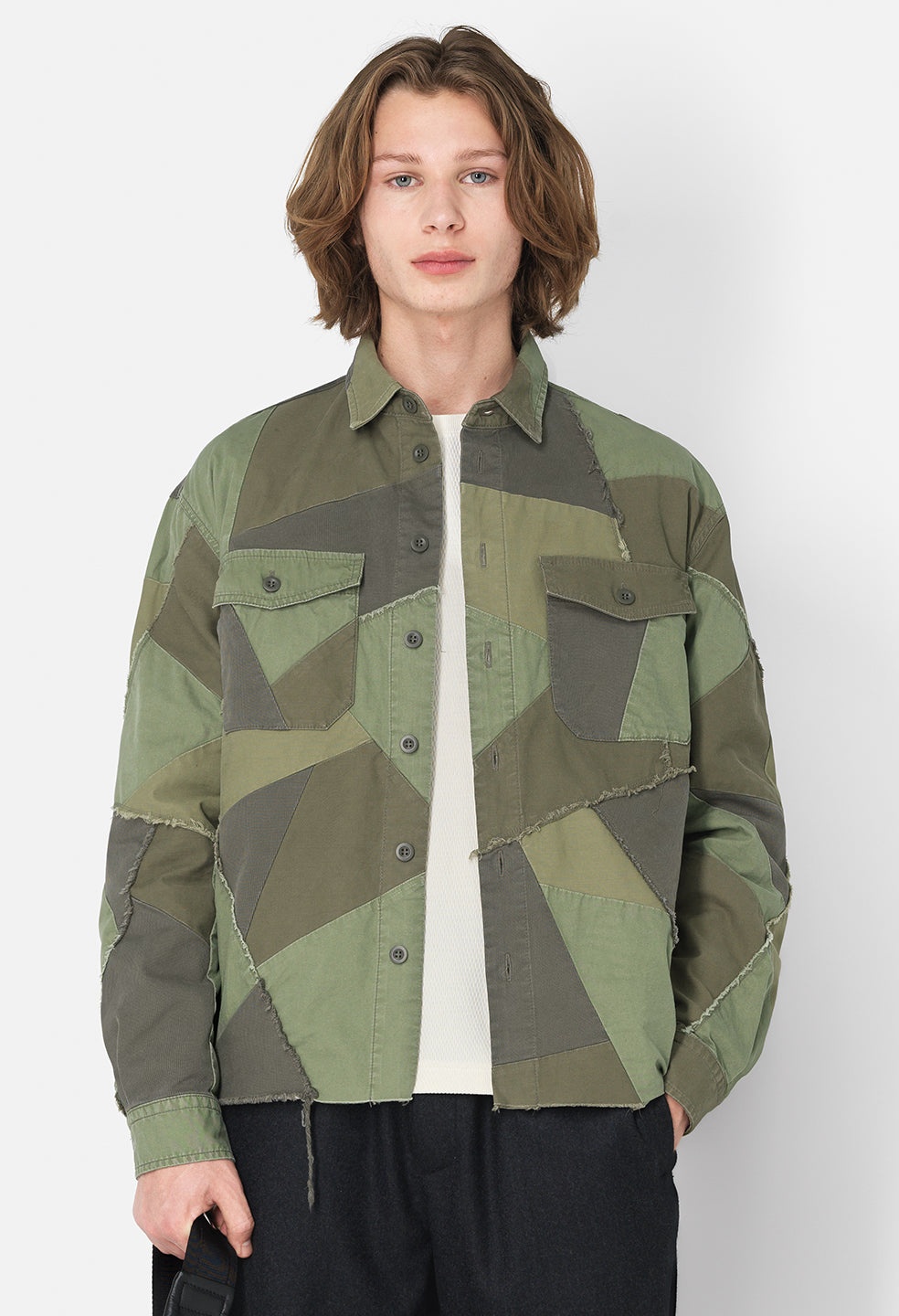 PATCHWORK MILITARY OVERSHIRT - 2