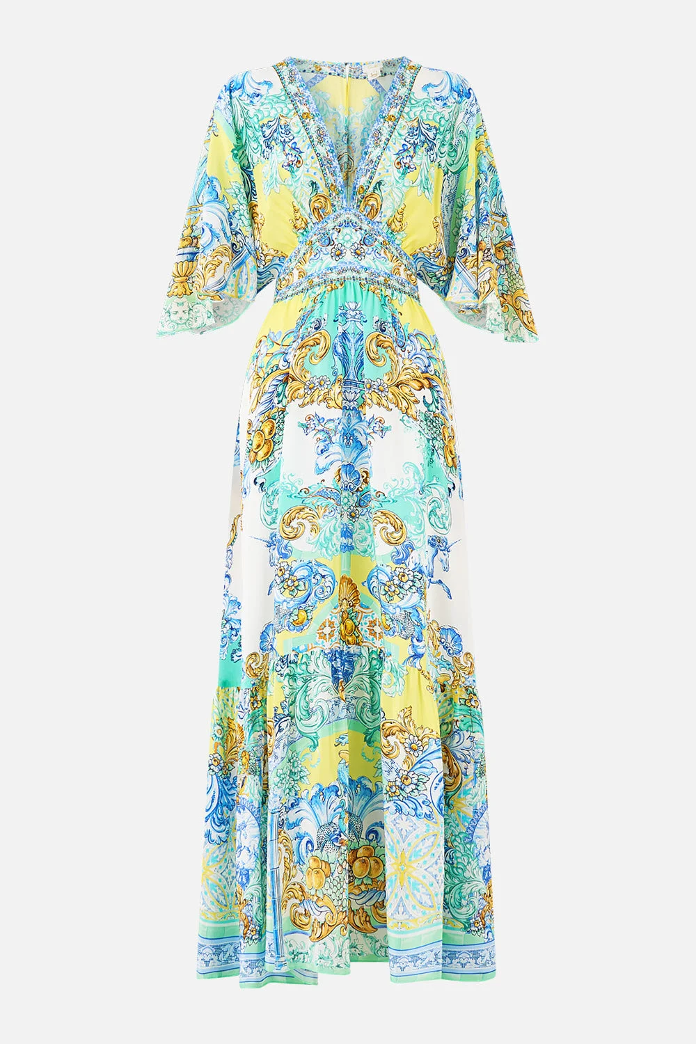 WAISTED DRESS WITH HEM RUFFLE DIAL UP THE TILES - 1