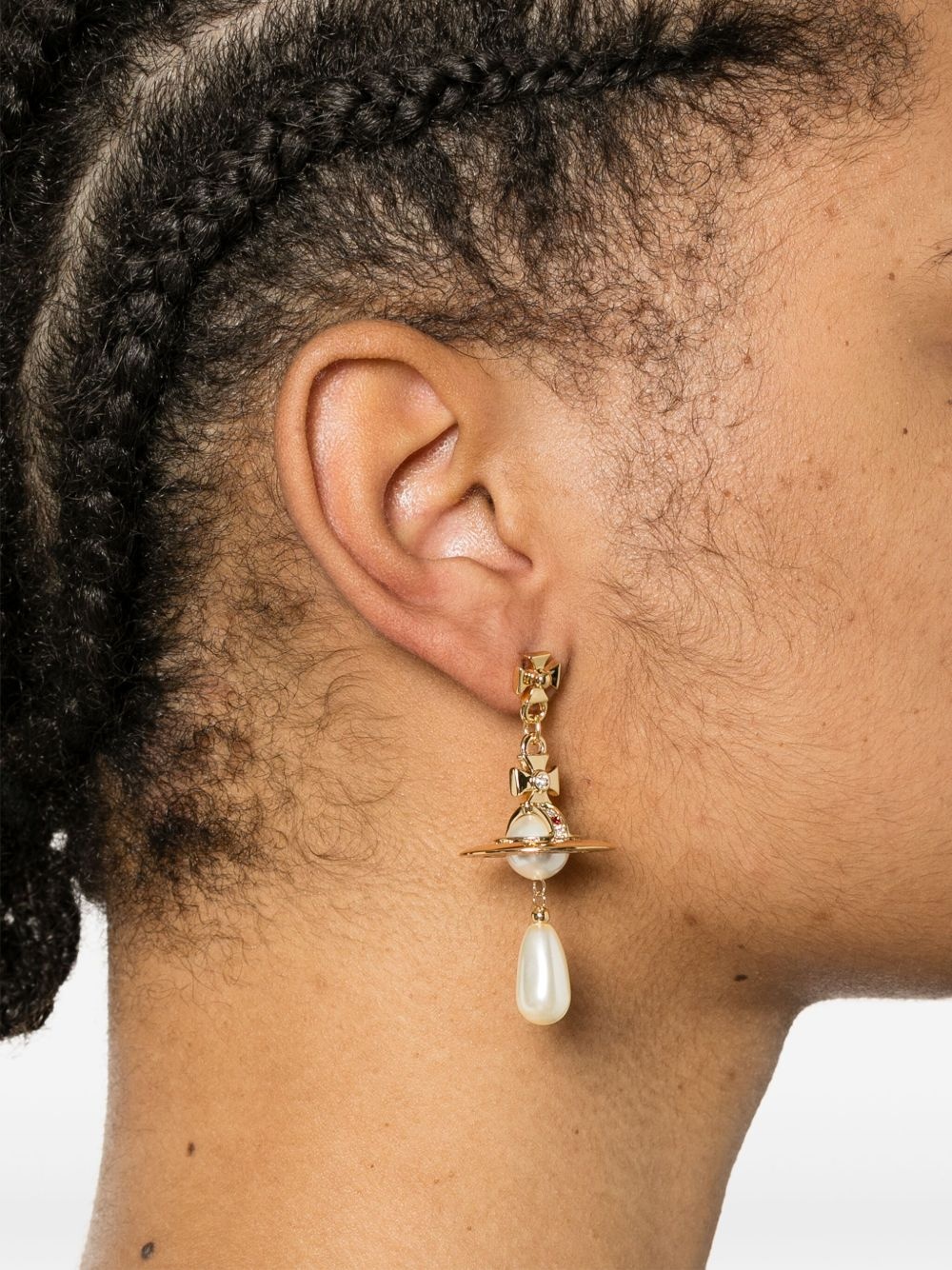 faux-pearl drop earrings - 2