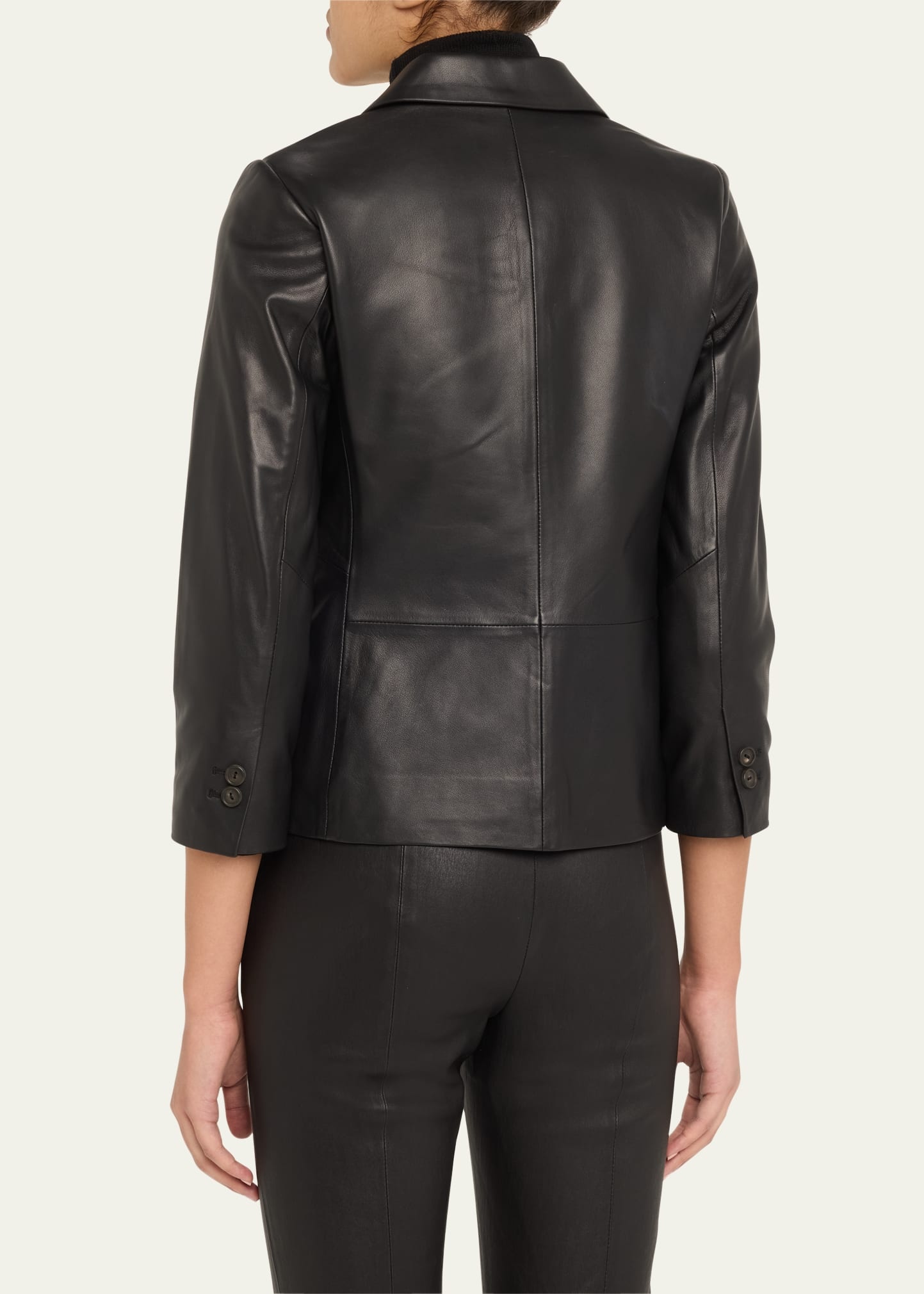 Shrunken Leather Blazer - 3
