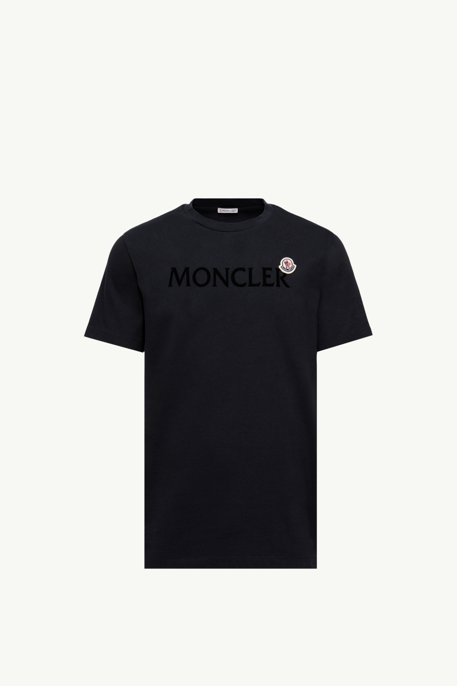 Flocked Logo Cotton T-Shirt - 1