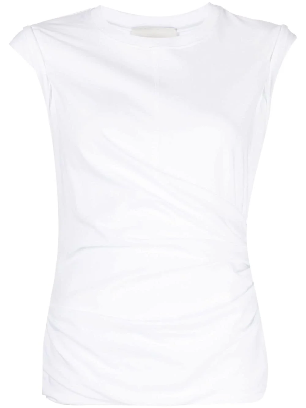 draped-detail cotton tank top - 1