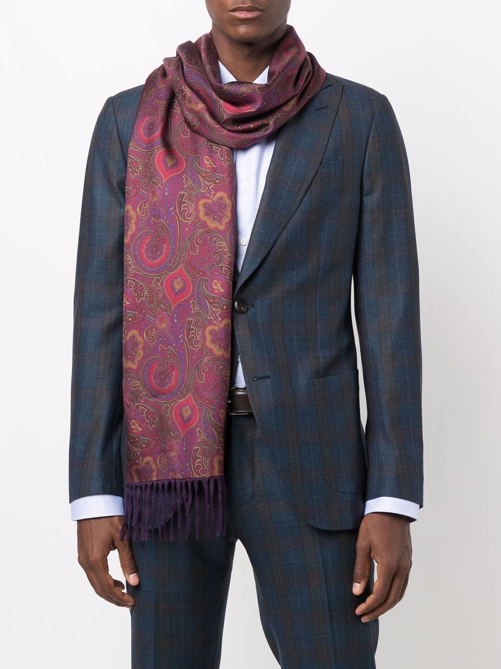 paisley-print silk cashmere scarf - 2