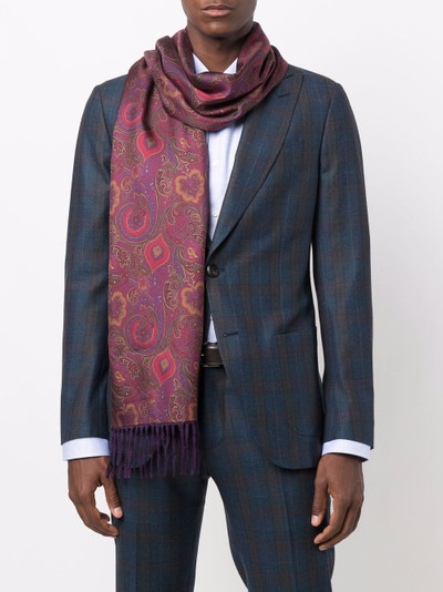 Etro paisley-print silk cashmere scarf outlook