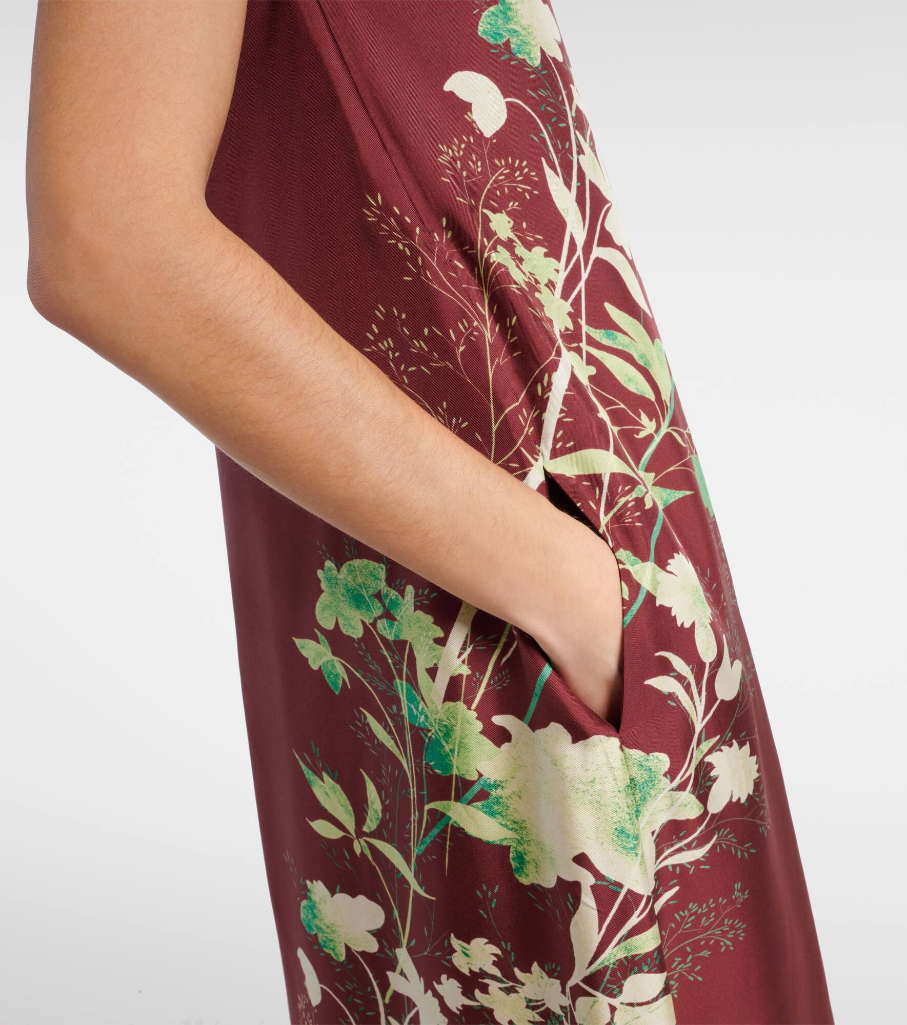 Roy floral silk twill maxi dress - 6