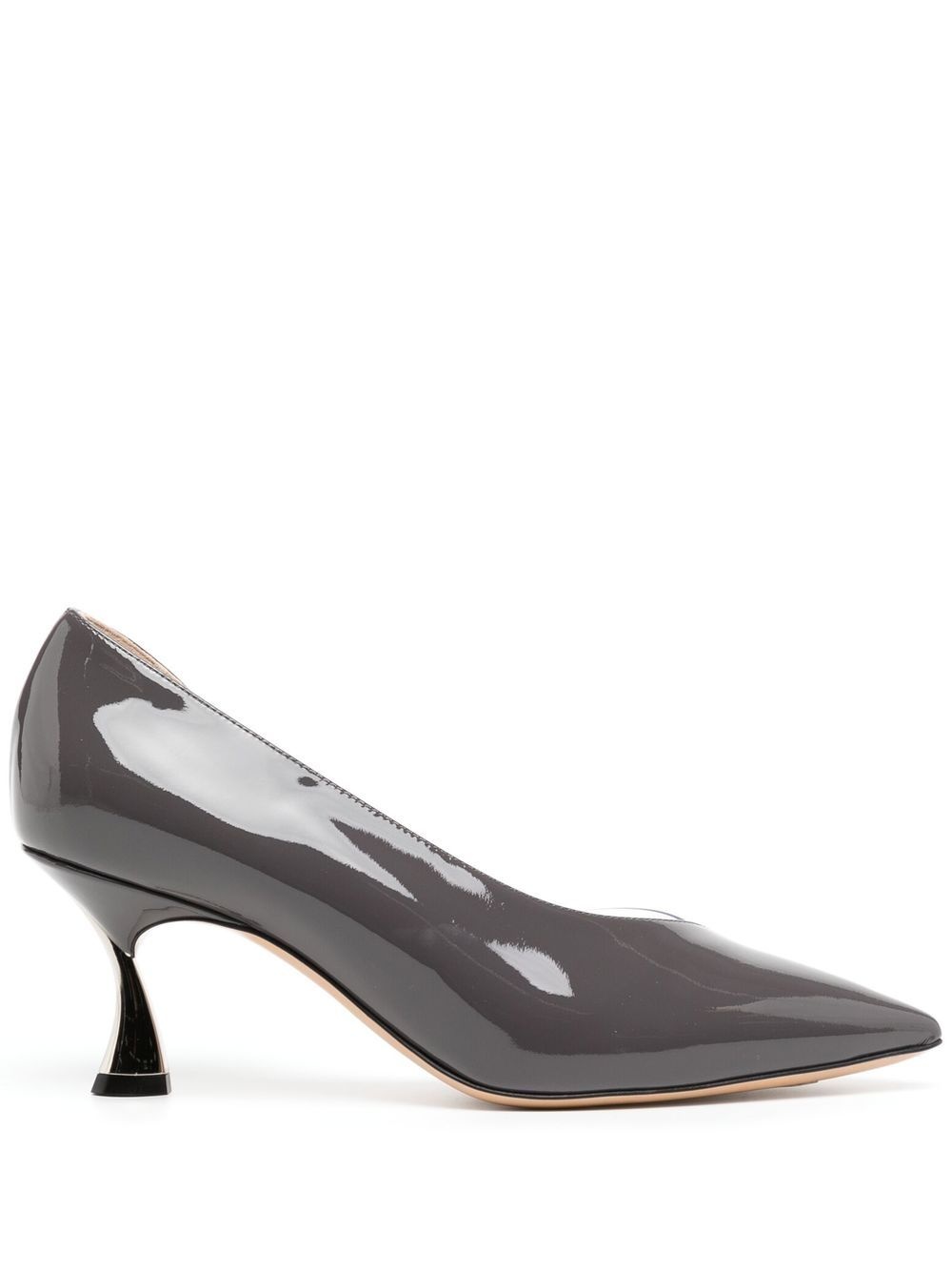 pointed-toe high-shine finish pumps - 1