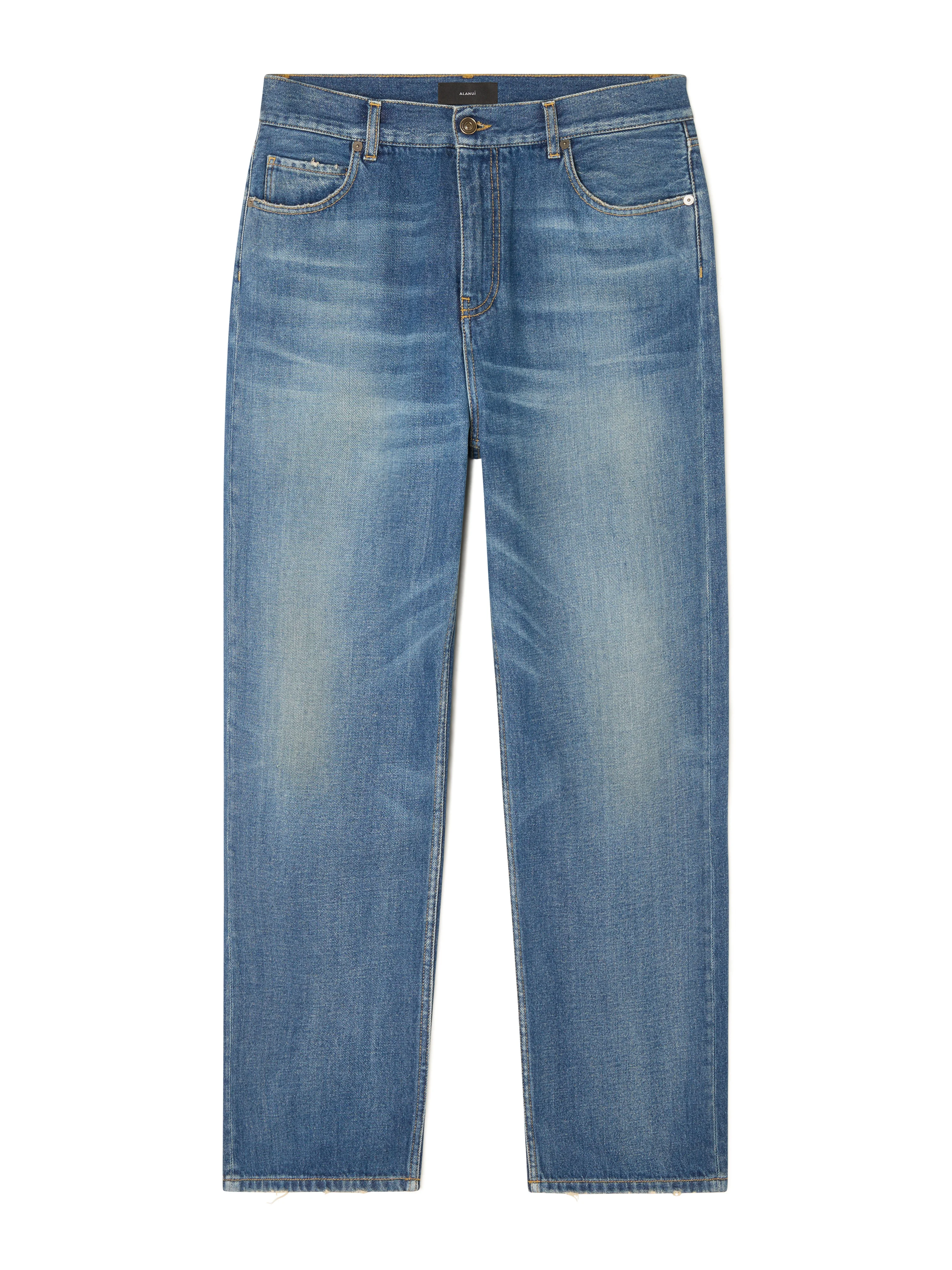 Medium Wash Denim Pants - 1