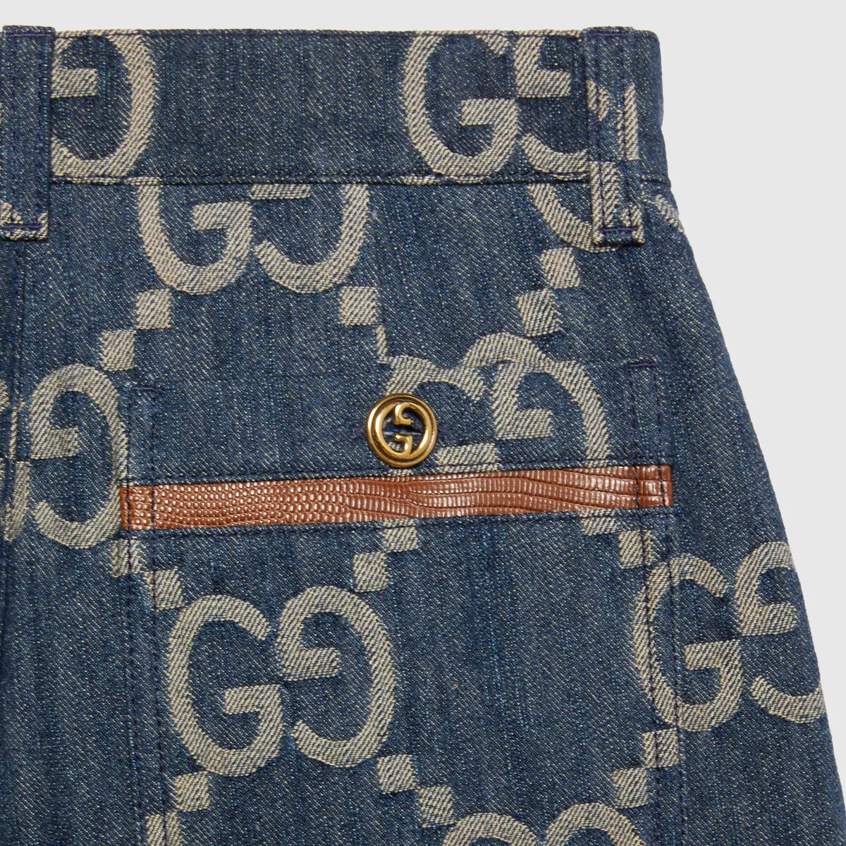 Jumbo GG denim shorts - 5