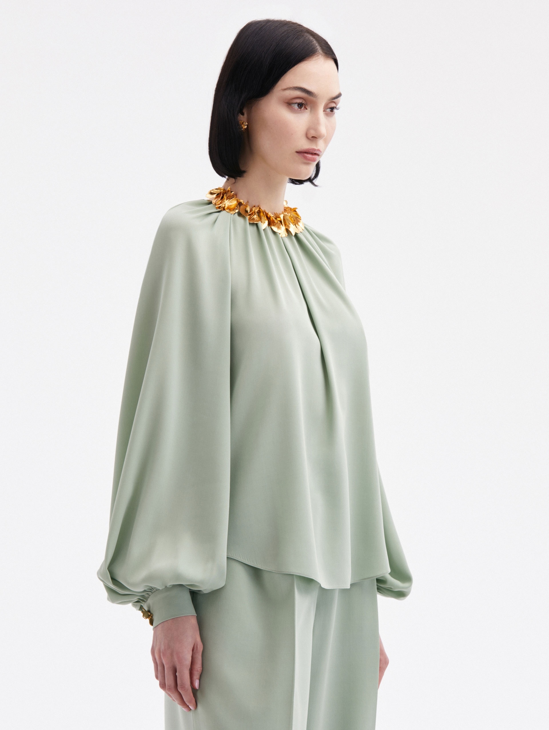 LONG SLEEVE GEORGETTE BLOUSE - 4