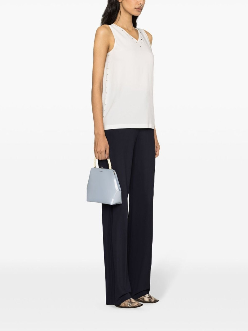 studed V-neck crepe blouse 3