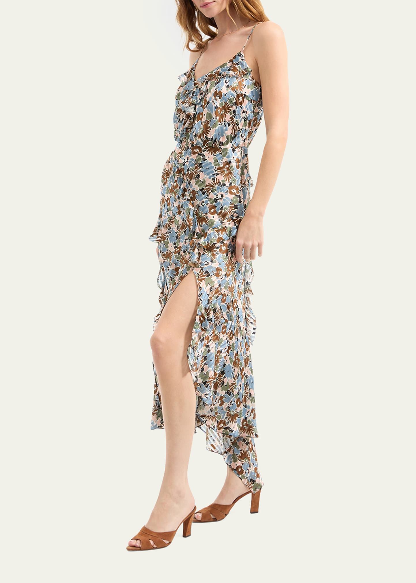 Avenel Floral Ruffled Midi Dress - 2