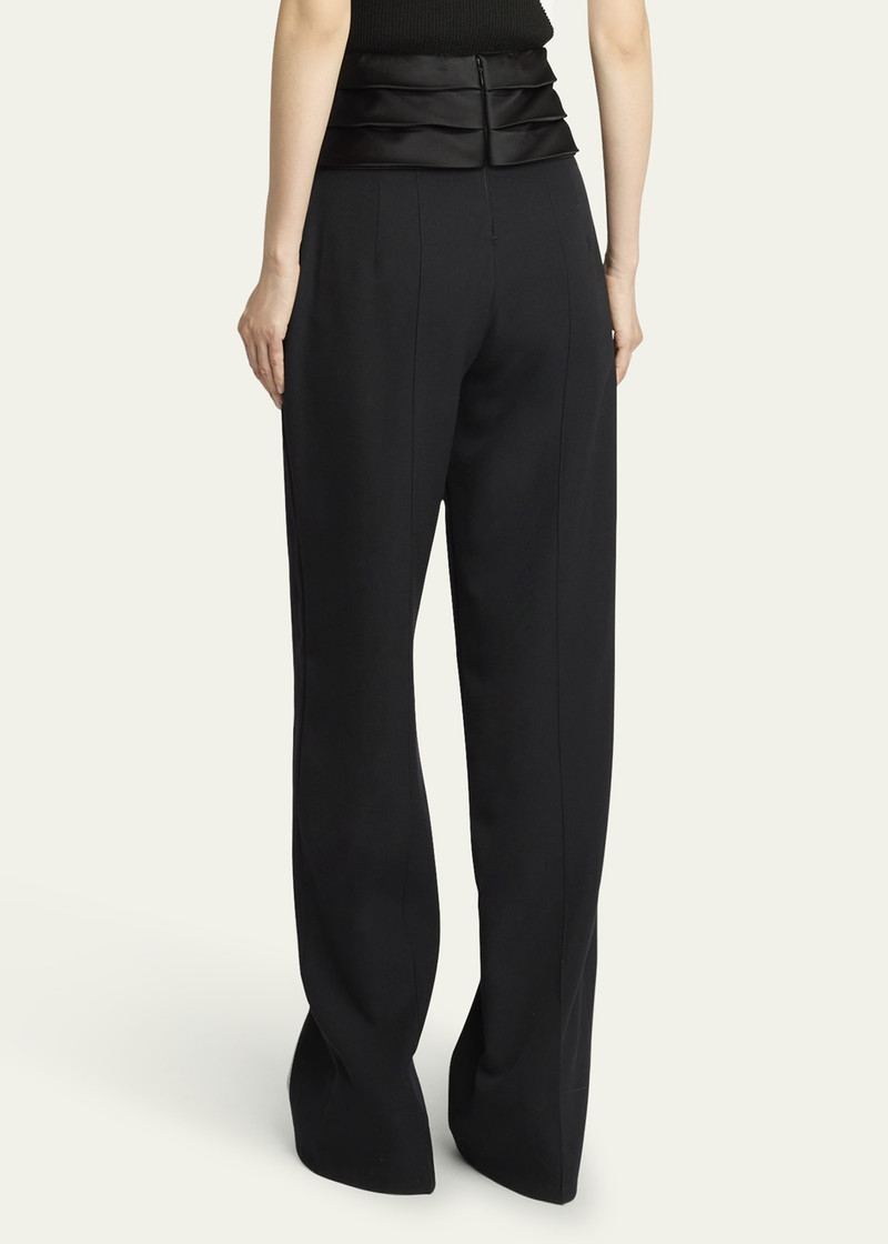 Cummerbund Straight Leg Wool Classic Trousers 3