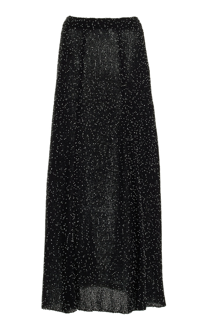 Floris Beaded Knit Skirt in Silk - 1