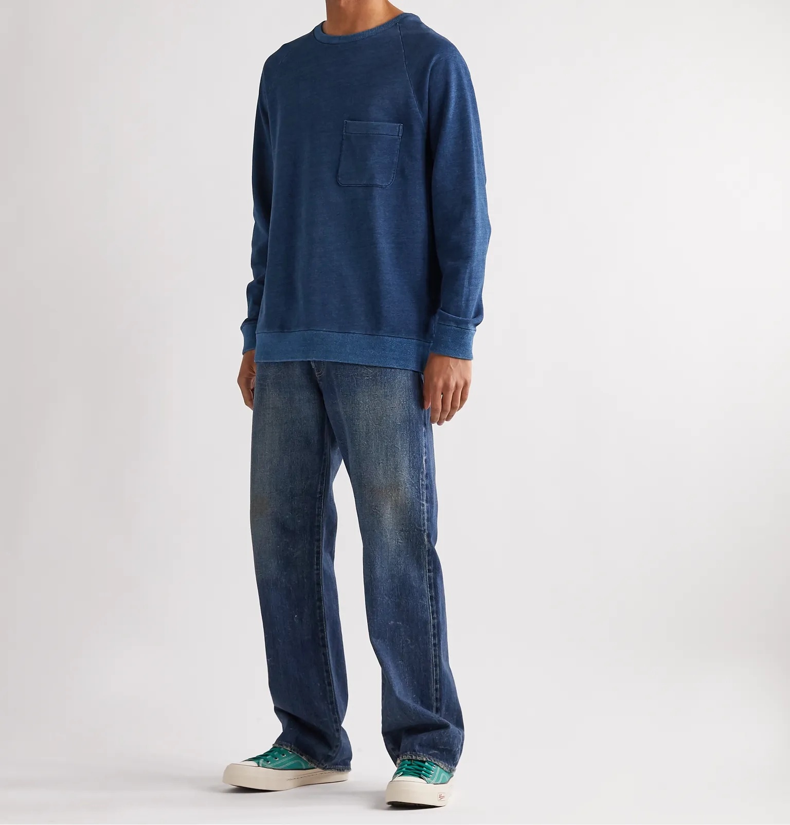 Indigo-Dyed Loopback Cotton-Jersey Sweatshirt - 2