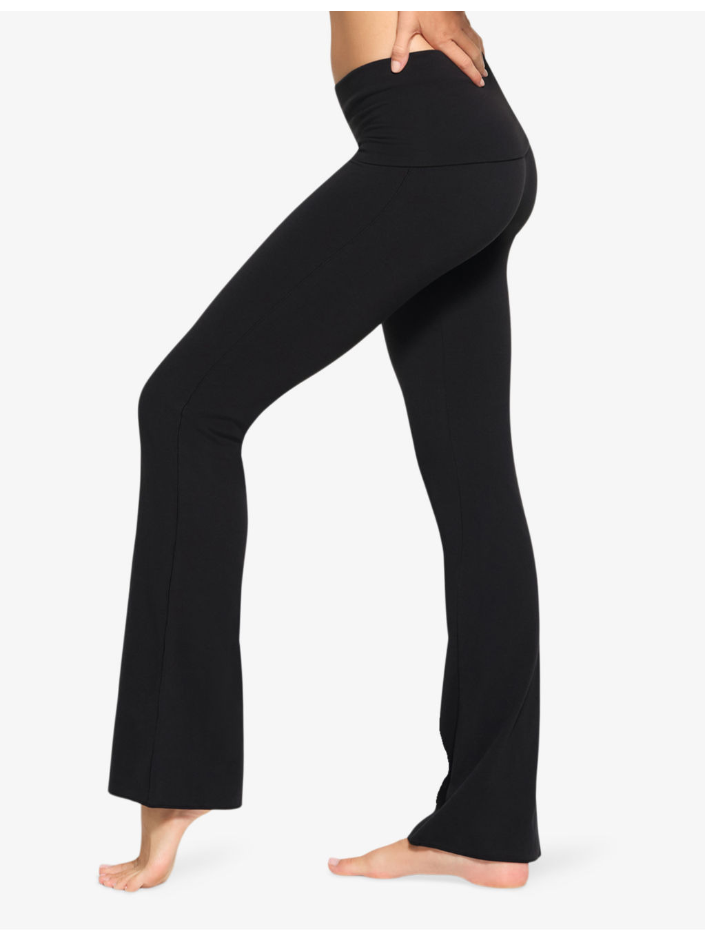Foldover slim-fit high-rise stretch-jersey trousers - 3