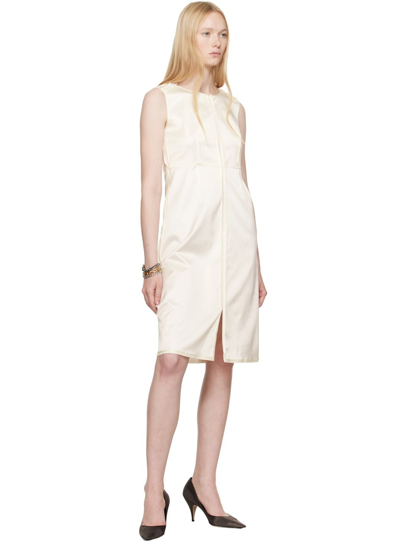 MM6 Maison Margiela Off-White Satin Stretch Convertible Midi Dress outlook