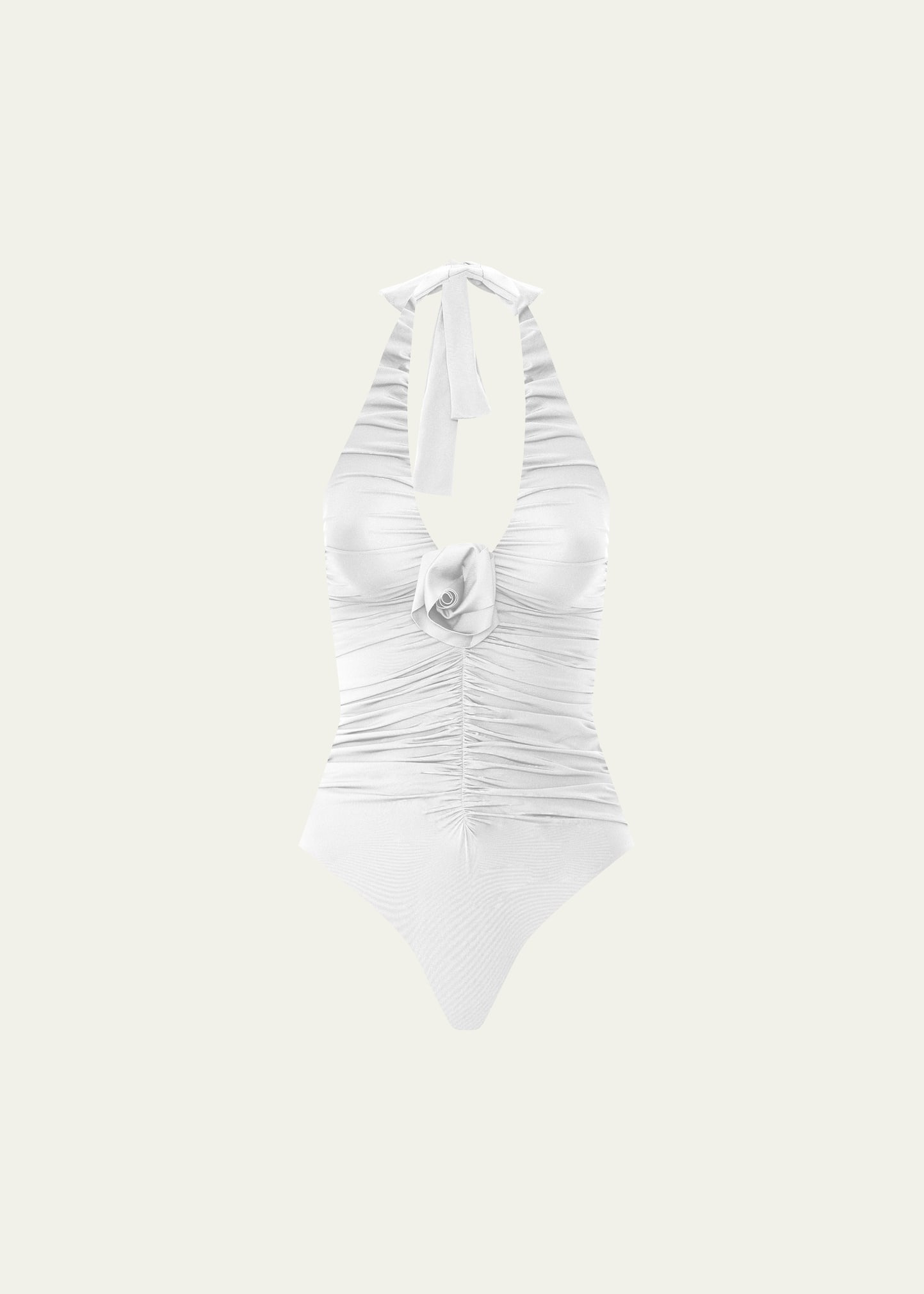 Yojaira Ruched Halter One-Piece Swimsuit - 1