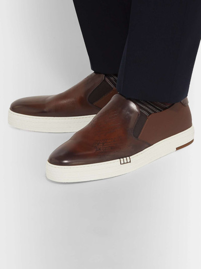 Berluti Playtime Scritto Leather Slip-On Sneakers outlook