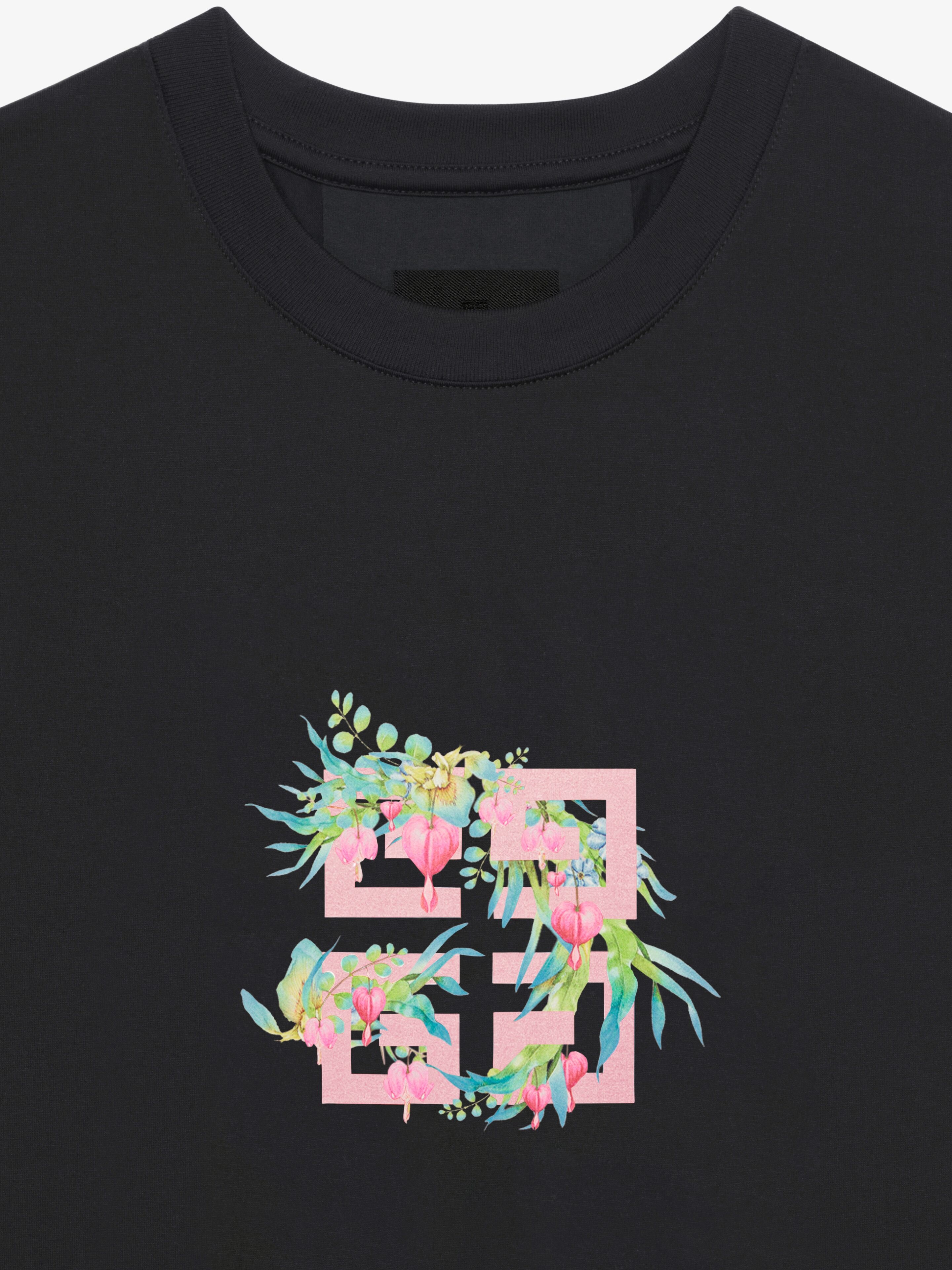 T-SHIRT IN COTTON WITH 4G FLOWERS PRINT - 2