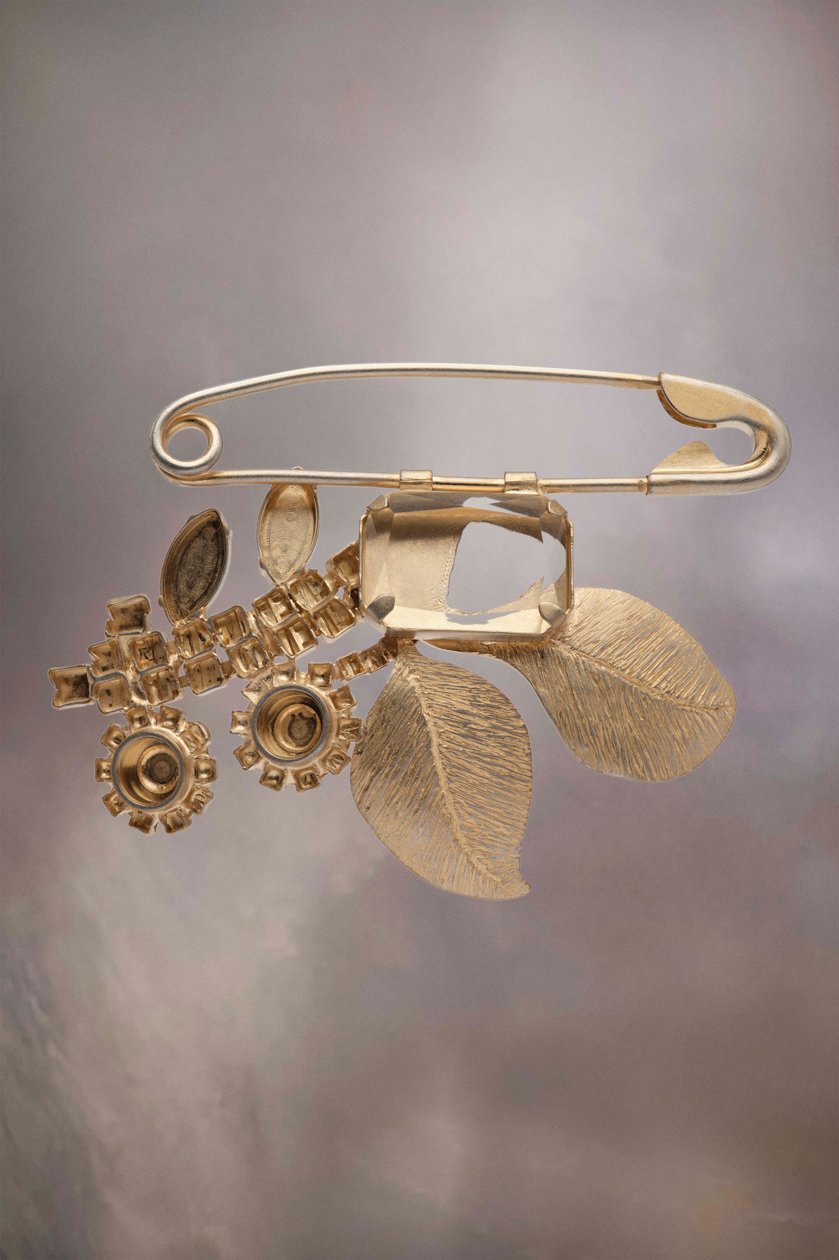 Safety pin brooch - 1