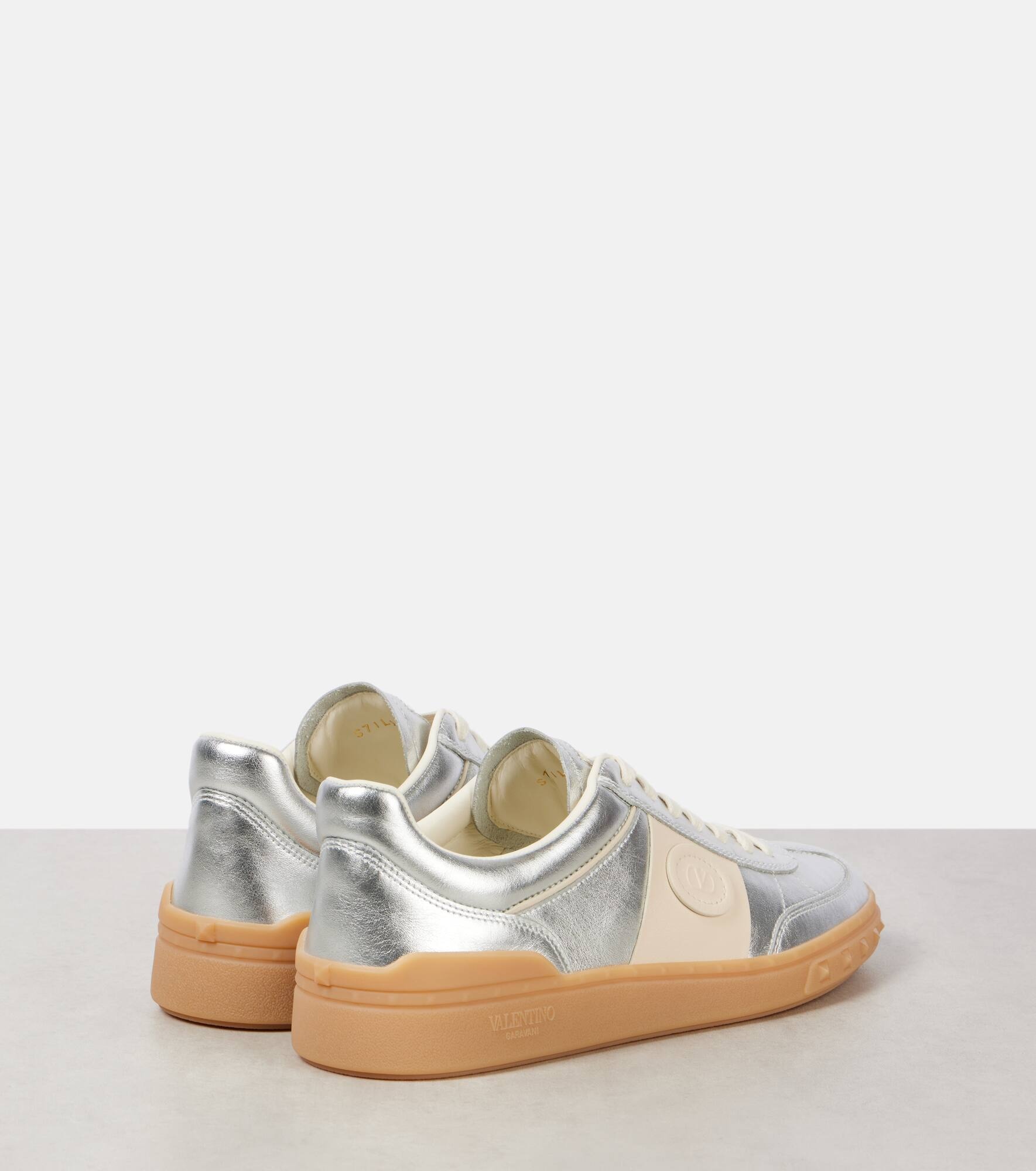 Upvillage VLogo metallic leather sneakers - 2