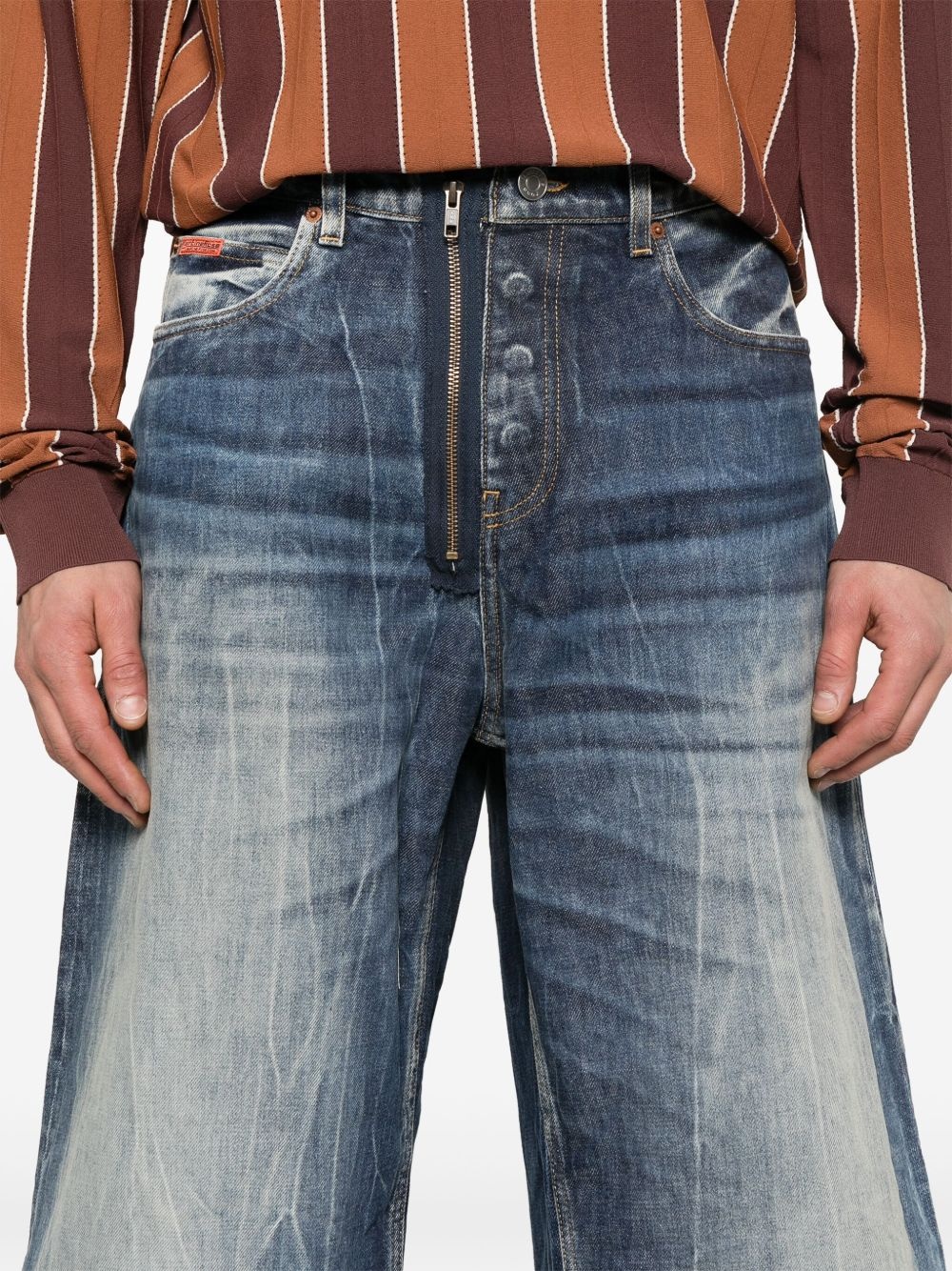 logo-patch denim shorts - 5