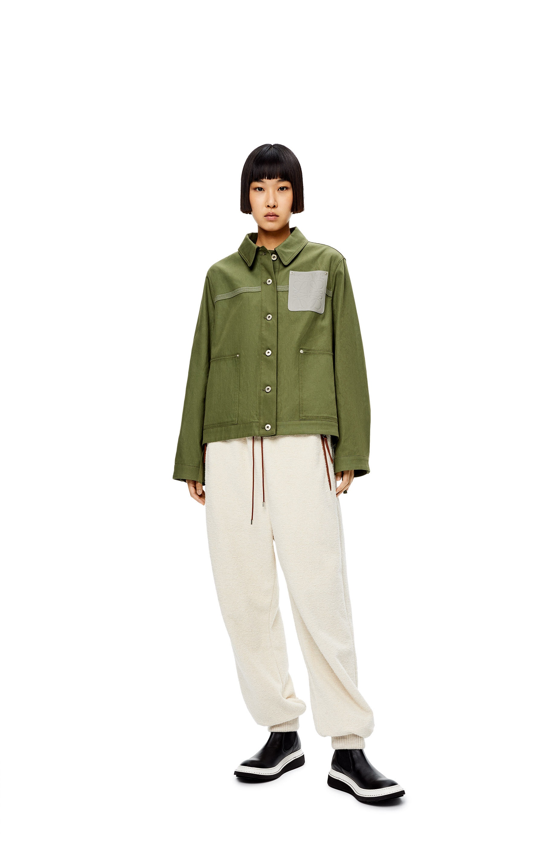 Workwear jacket in cotton and linen - 2