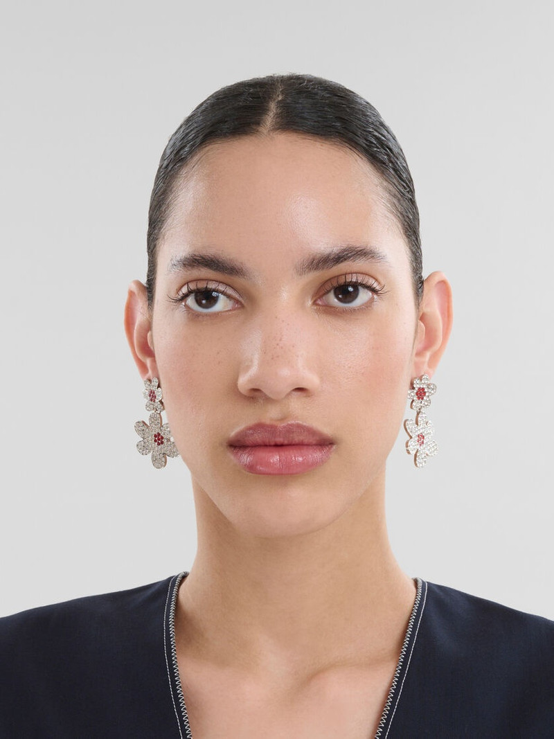 Marni DAISY DROP EARRINGS WITH PAVÉ RHINESTONES outlook