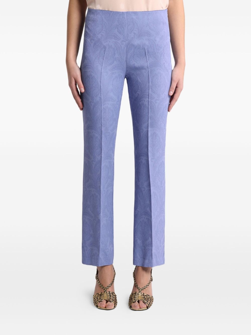 cady-texture jacquard trousers - 2