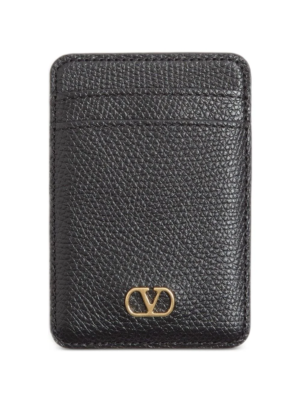 VLogo Signature leather cardholder - 1