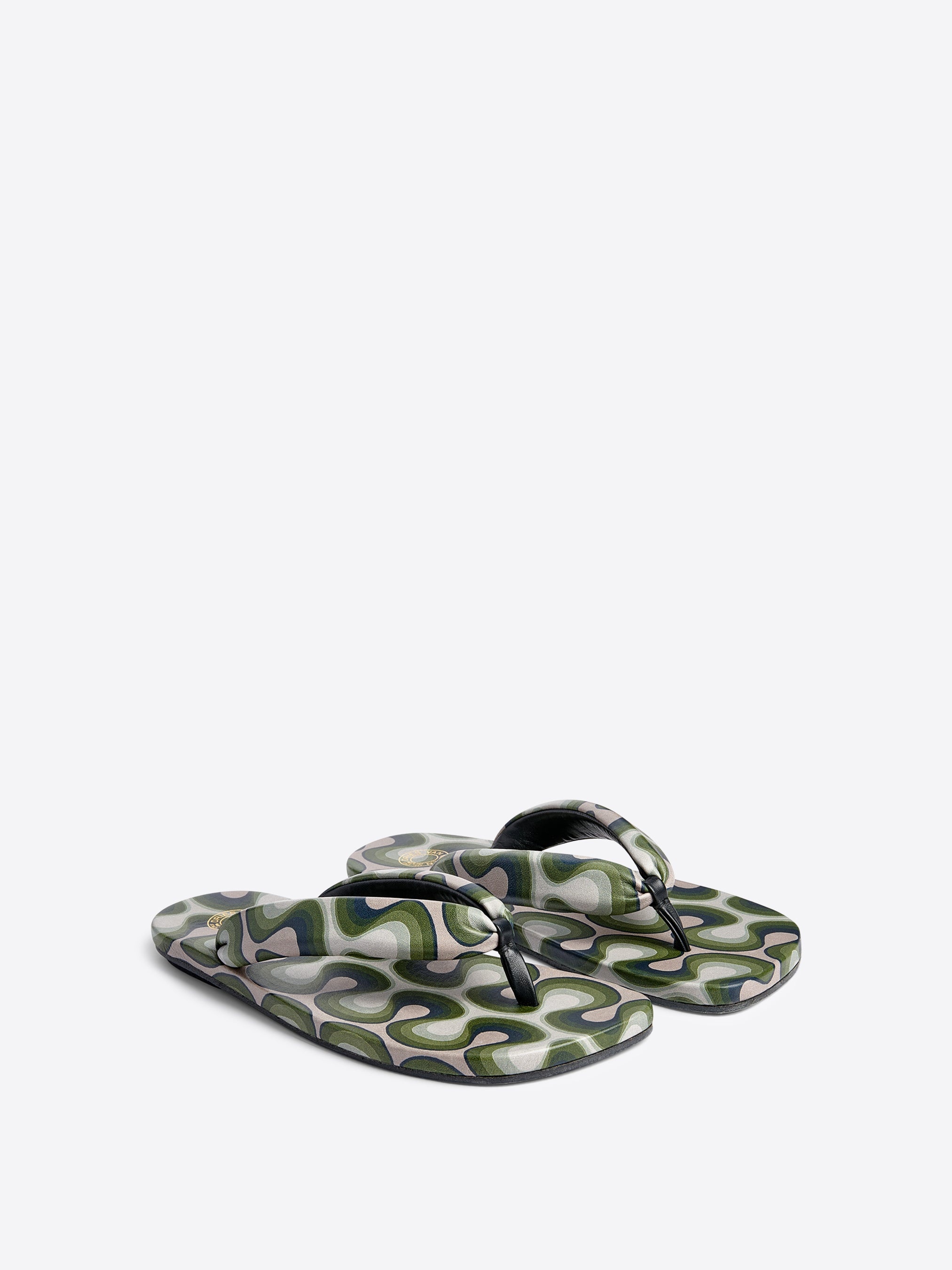 PRINTED LEATHER SANDALS - 4
