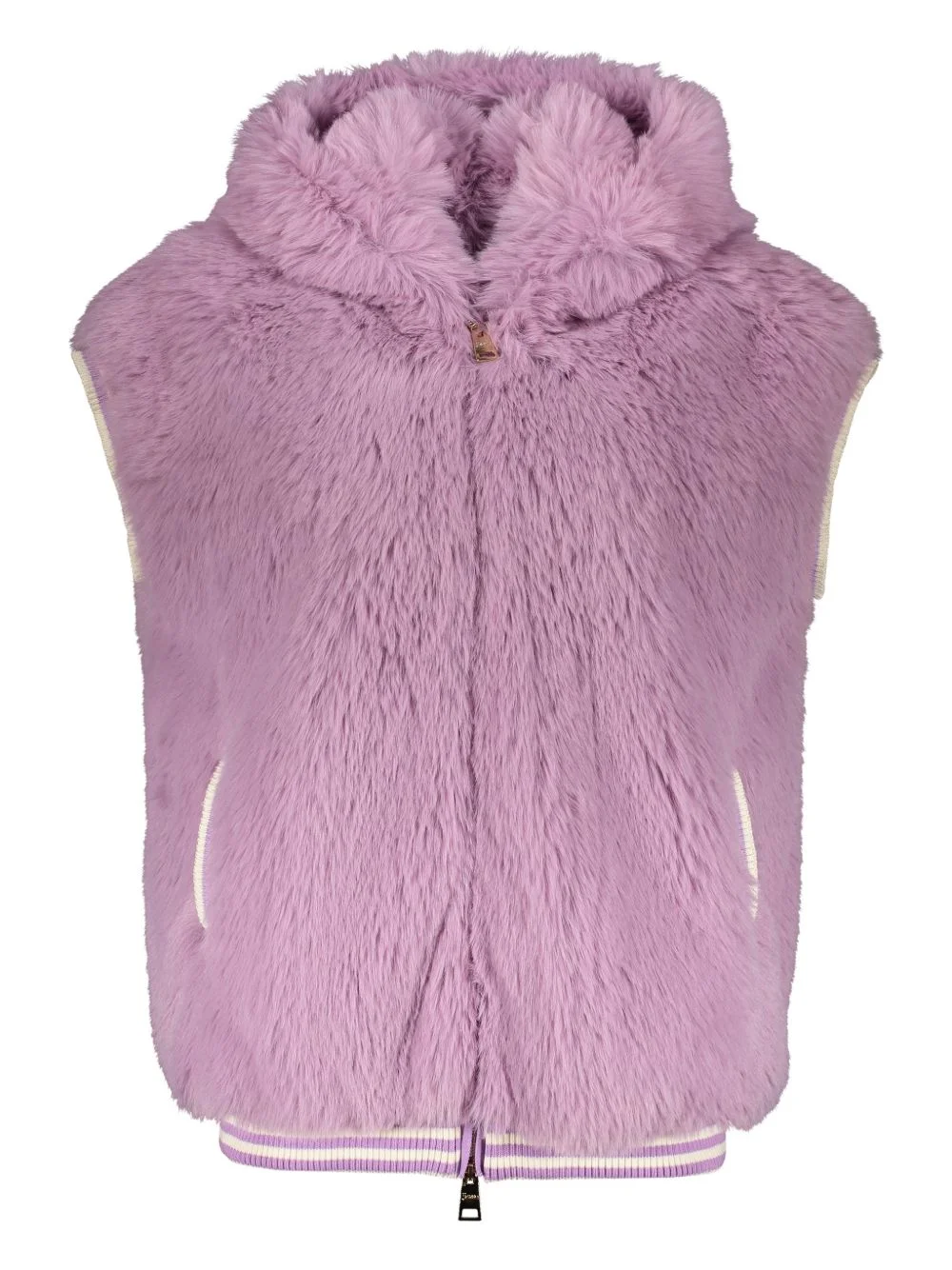 hooded textured gilet - 1