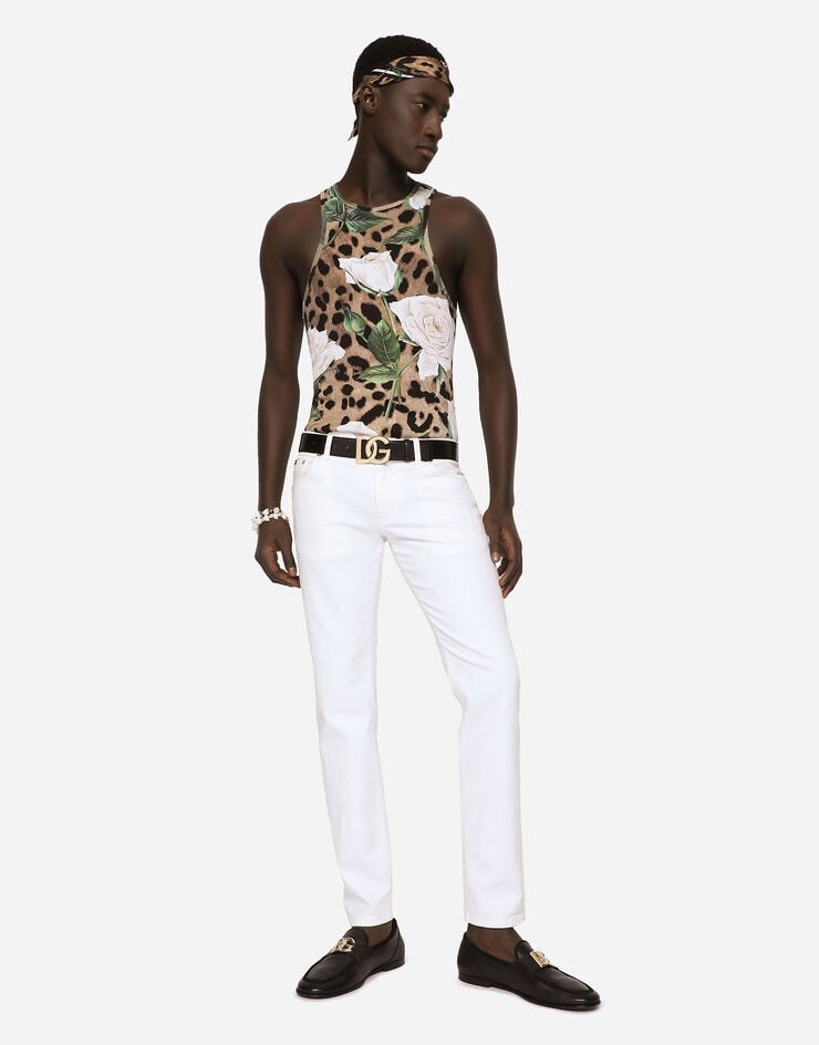 White slim-fit stretch jeans - 5