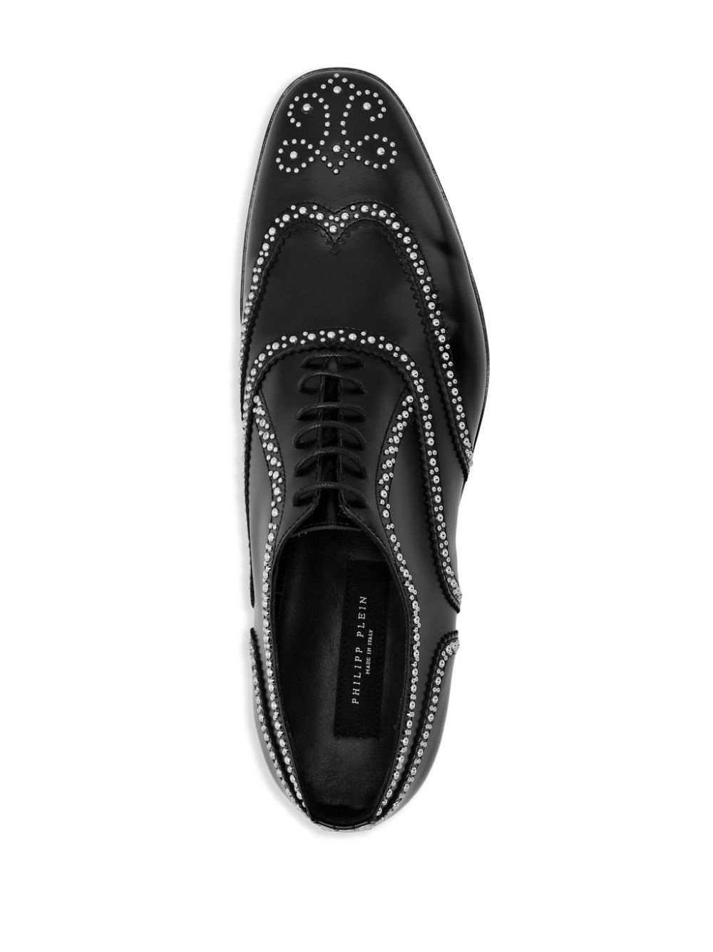 studded leather lace-up shoes - 3