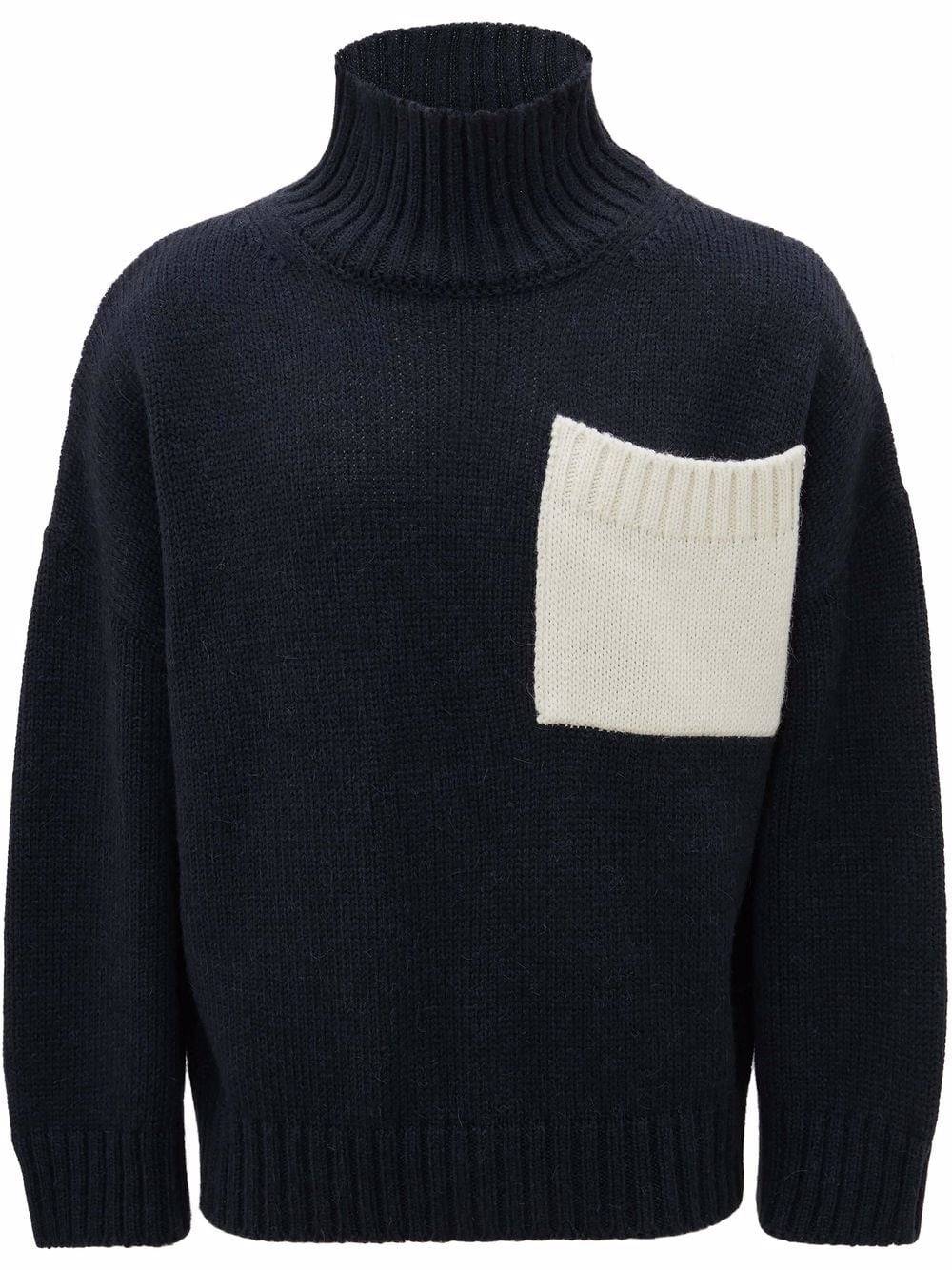 chest-pocket high-neck jumper - 1