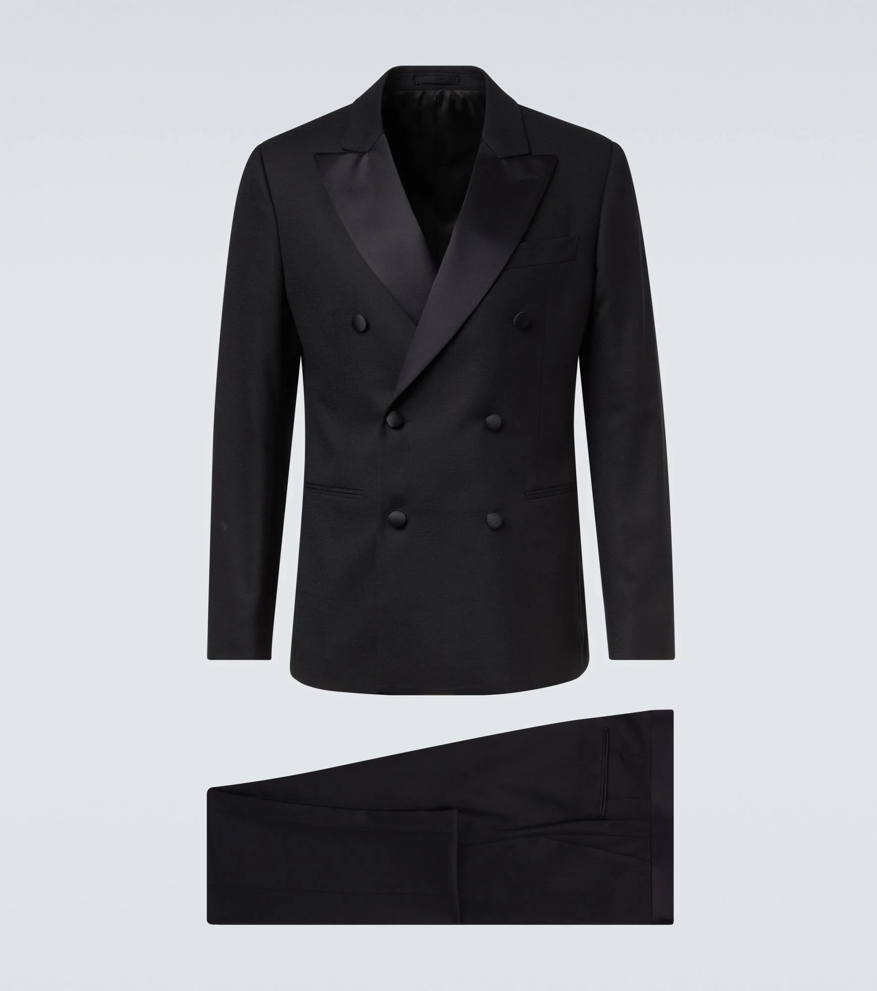 Double-breasted wool suit - 1