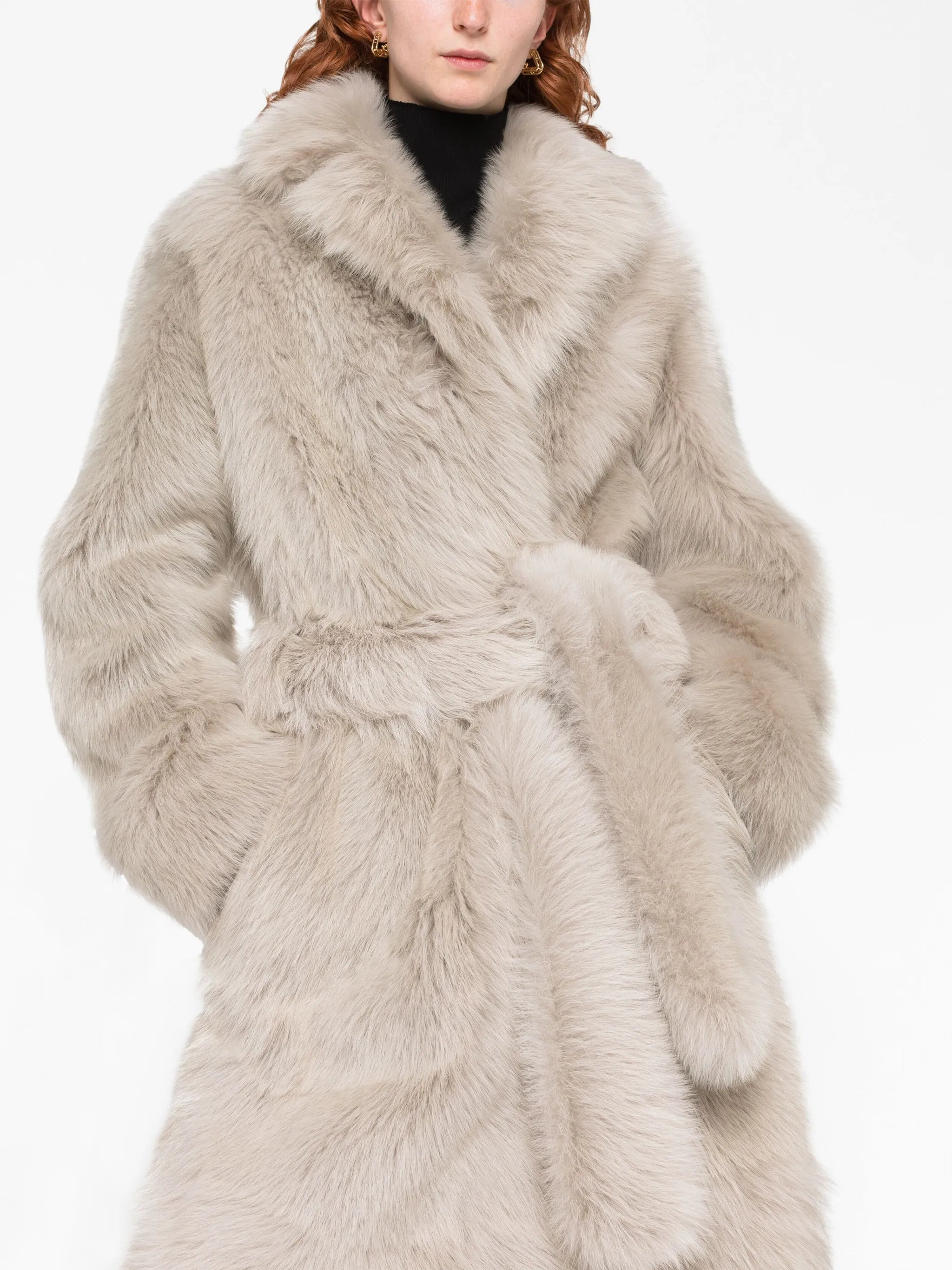 single-breasted belted coat - 4