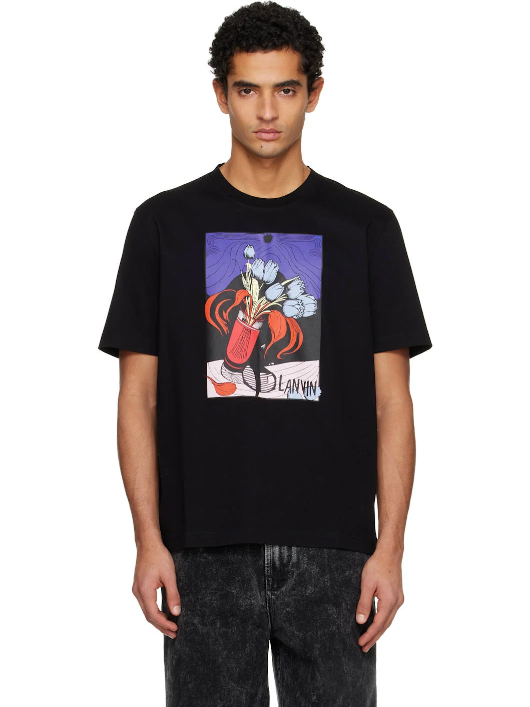 Black Vase Print T-shirt - 1