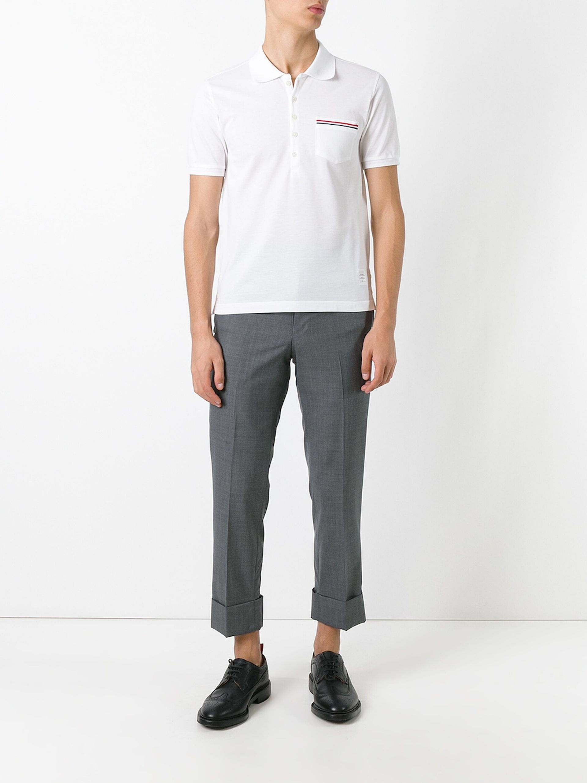 White RWB-Stripe Cotton Polo Shirt - 2
