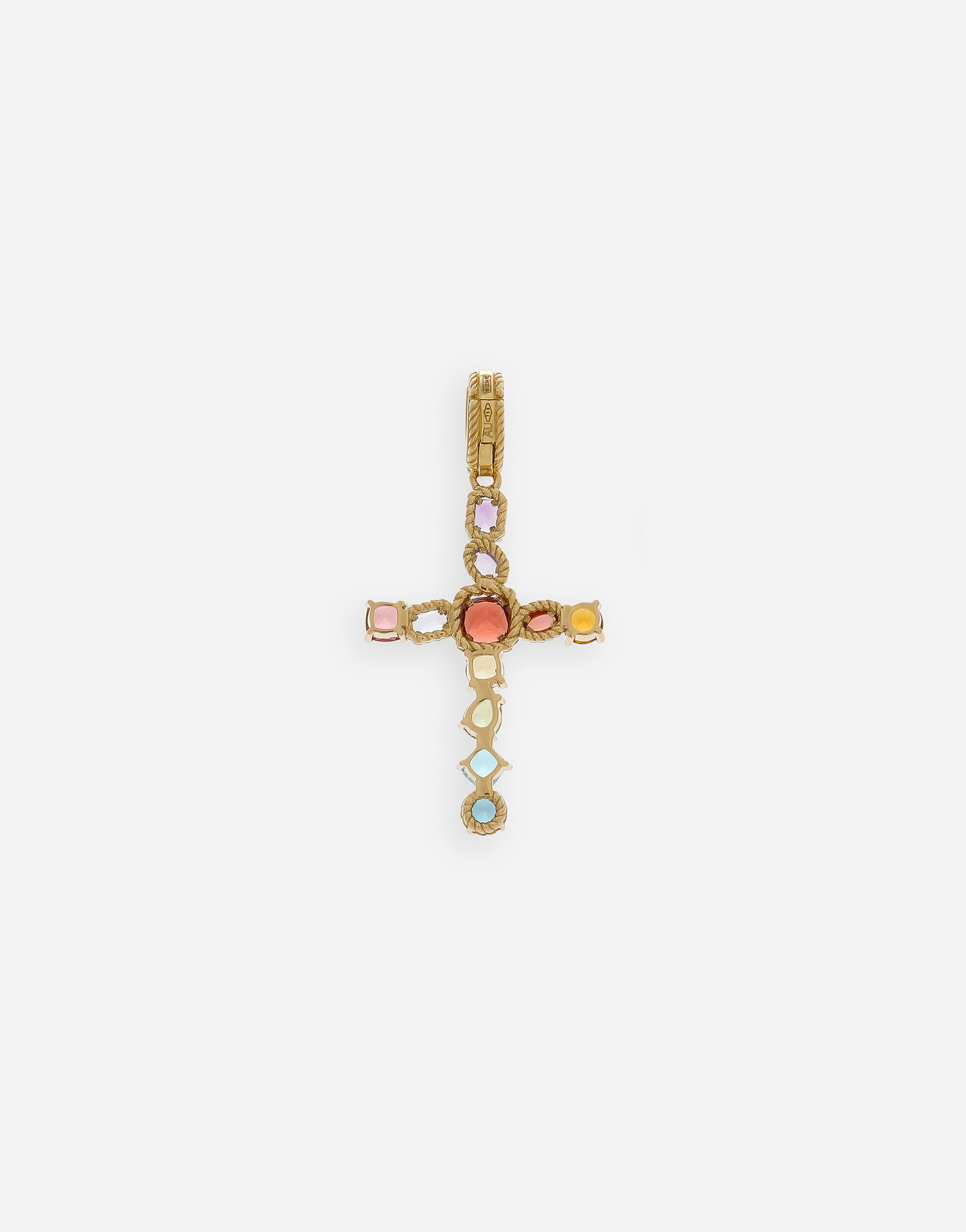 Rainbow charm in yellow gold 18kt with multicolor stones - 4