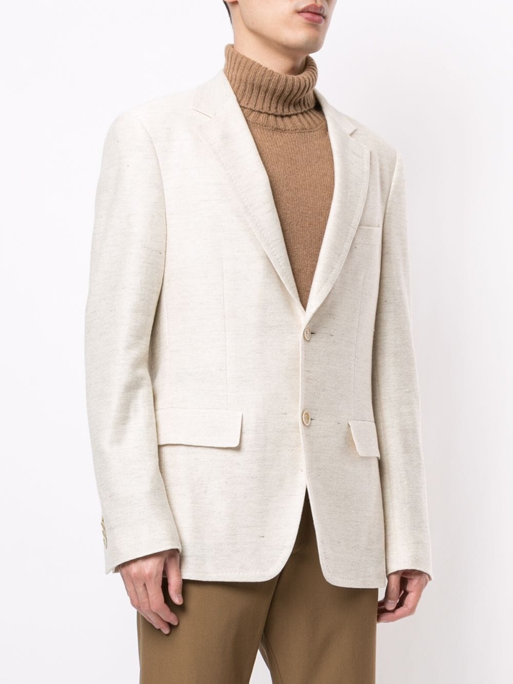 notch lapels single-breasted jacket - 3