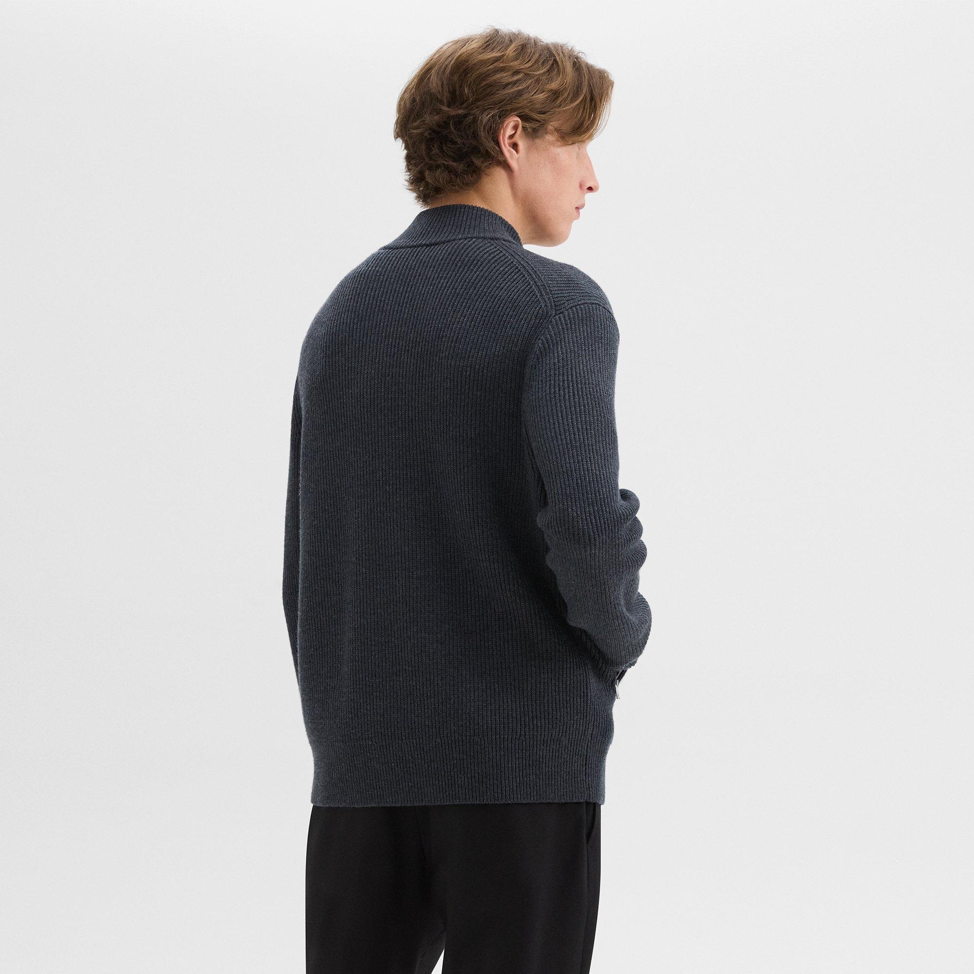 Ribbed Zip-Up Cardigan in Merino Wool - 4