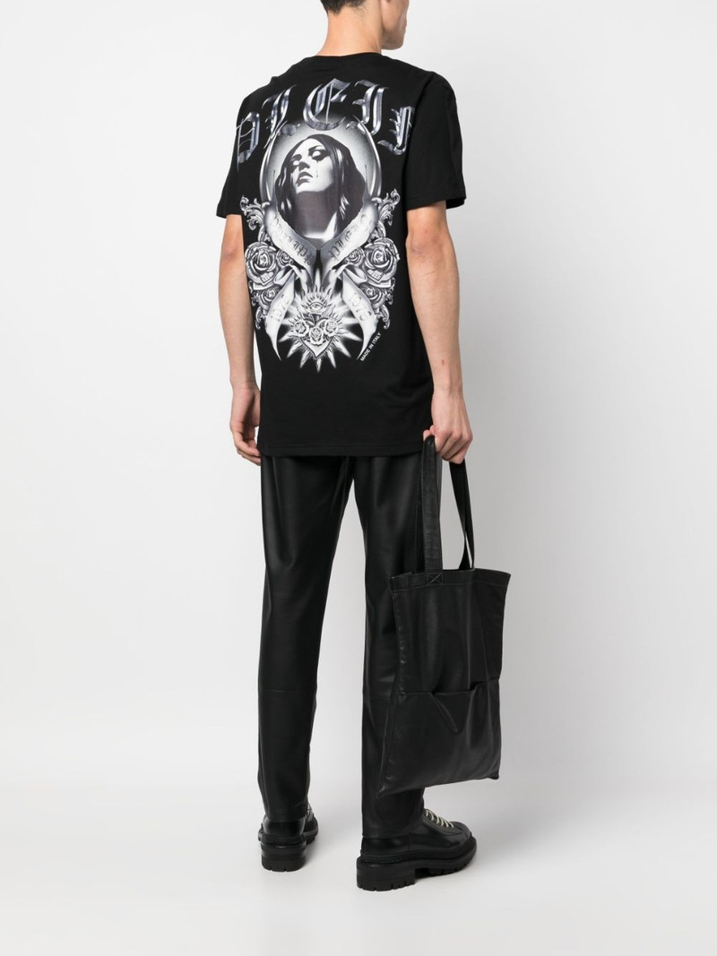PHILIPP PLEIN graphic-print cotton T-shirt outlook
